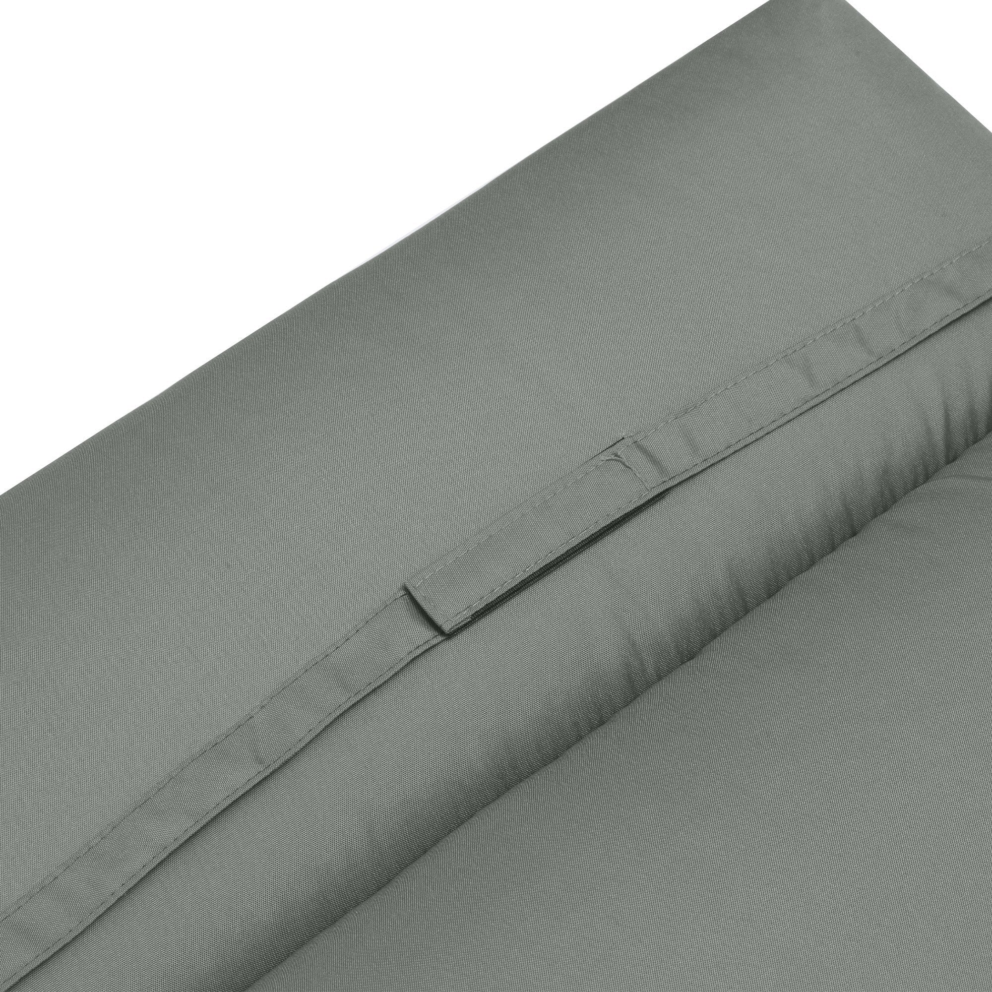 Sun Lounger Cushion 196x55x8 cm Polyester Dark Grey