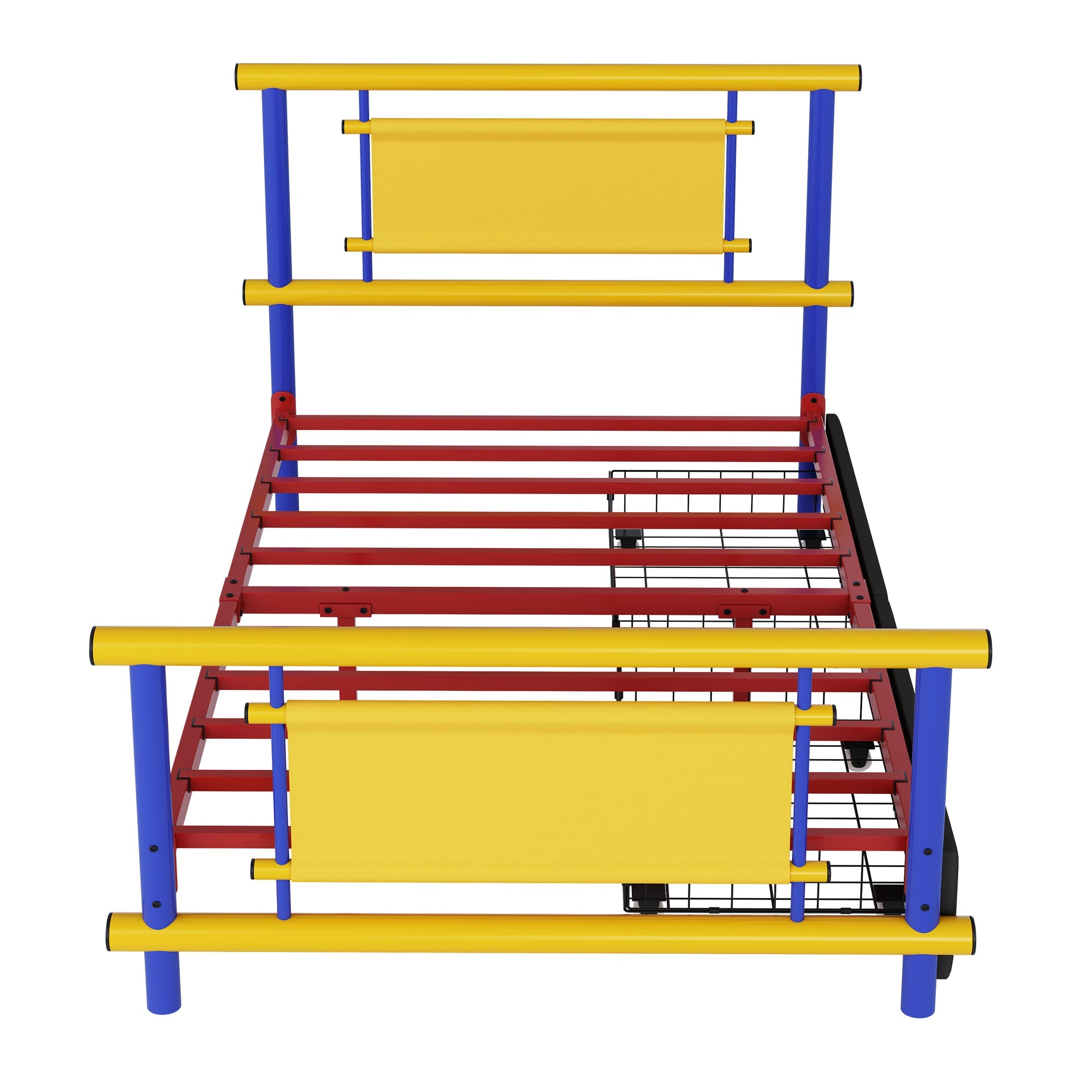 Metal Bed Frame for Children with Drawers, 90x200cm Space-Saving Platform Bed, Steel Construction