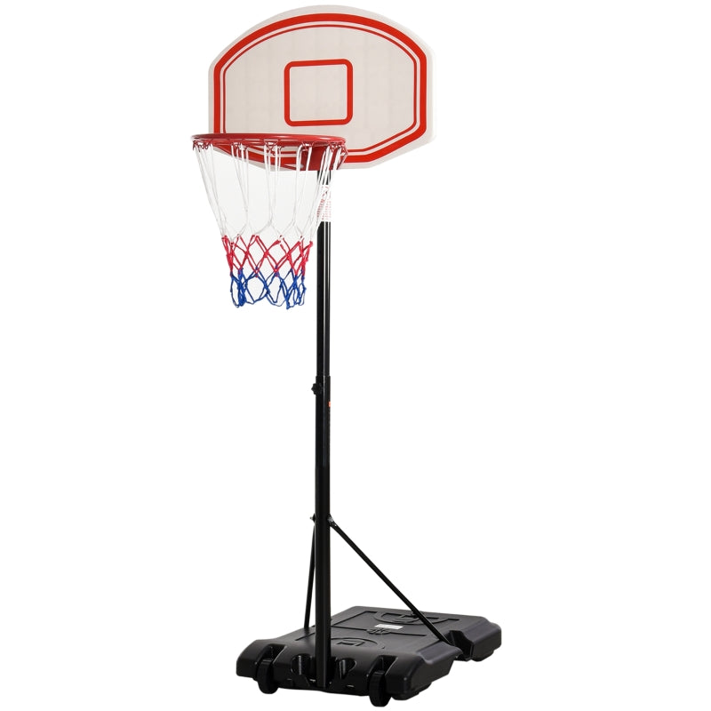 Outdoor Basketball Hoop, Adjustable Portable, Black White