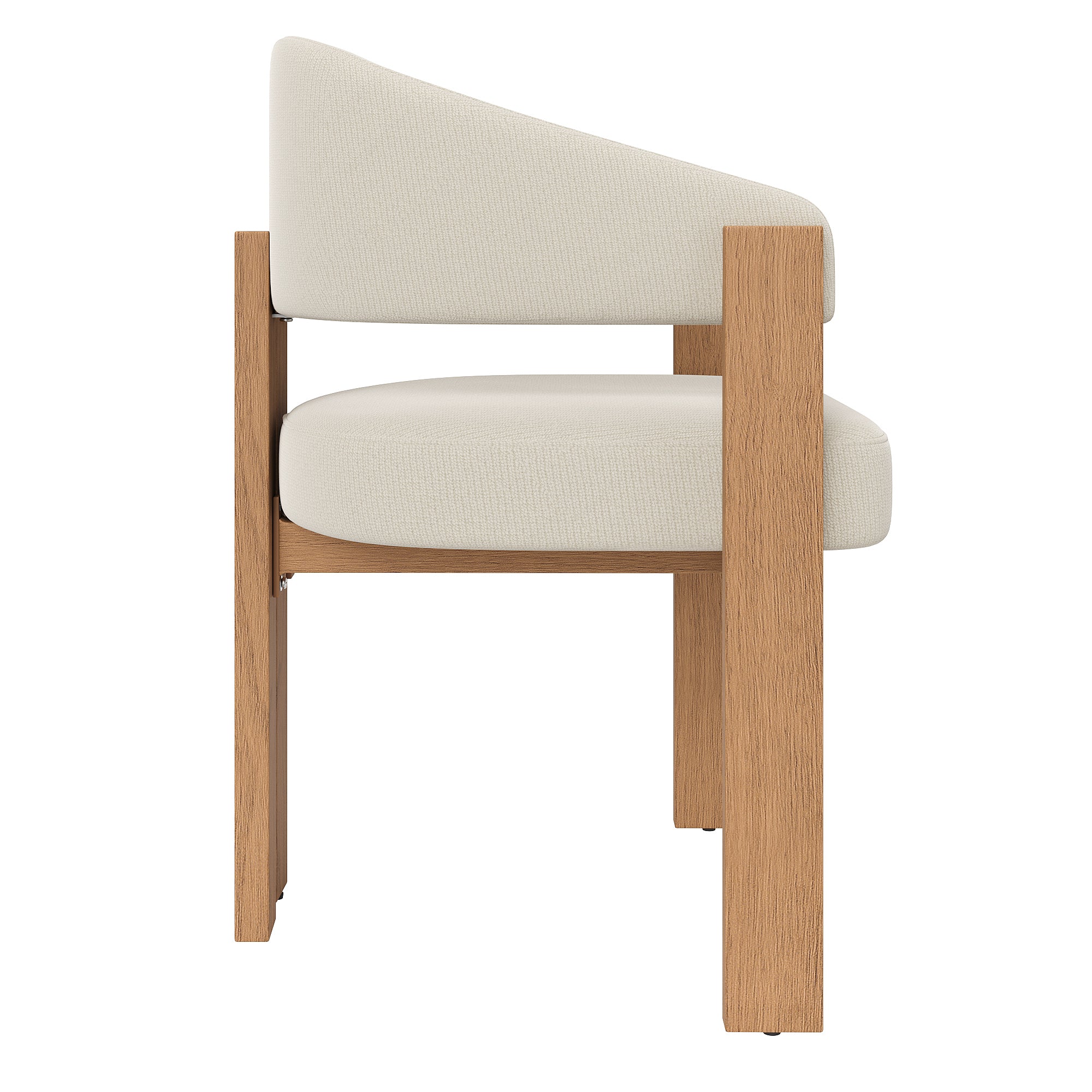 Ergonomic Dining Chair Set of 6 with Thick Padding and Iron Legs, Wood Look