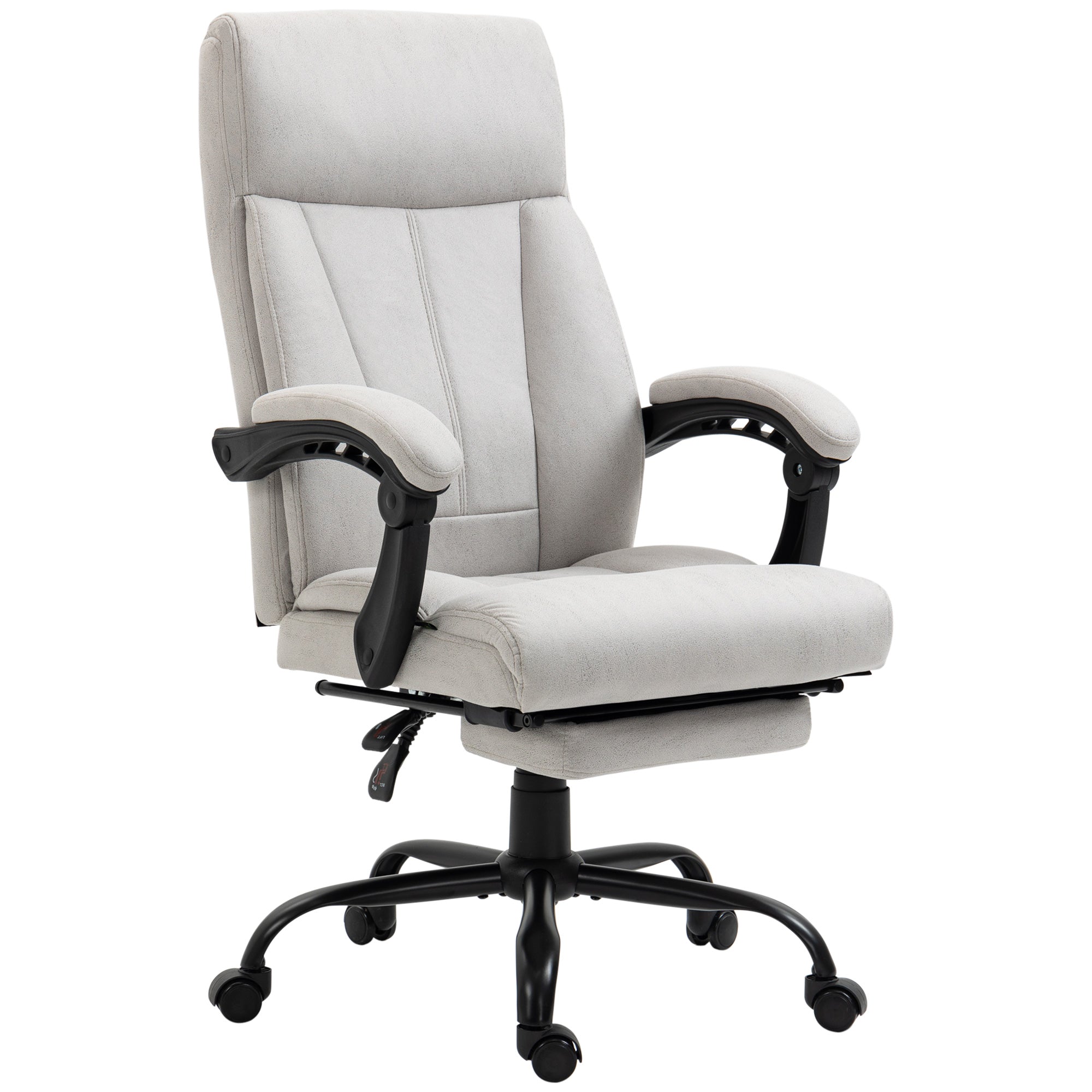 Office Chair, Ergonomic Executive Massage Function Footrest, Light Grey