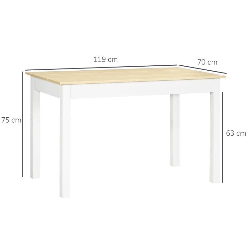 Dining Table 4-6 Seater Modern Wood Effect Thick Legs, Oak