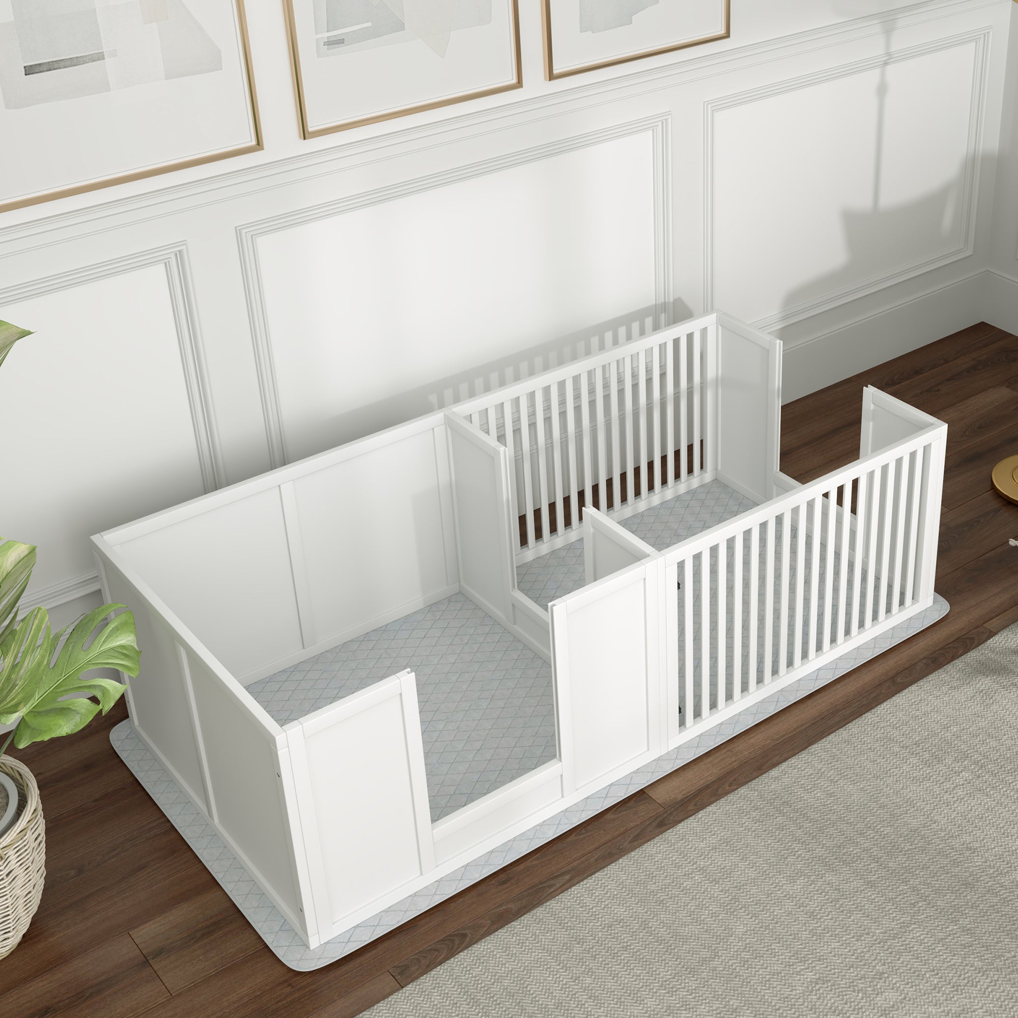 Puppy Whelping Box, Adjustable Door, Waterproof, Plastic