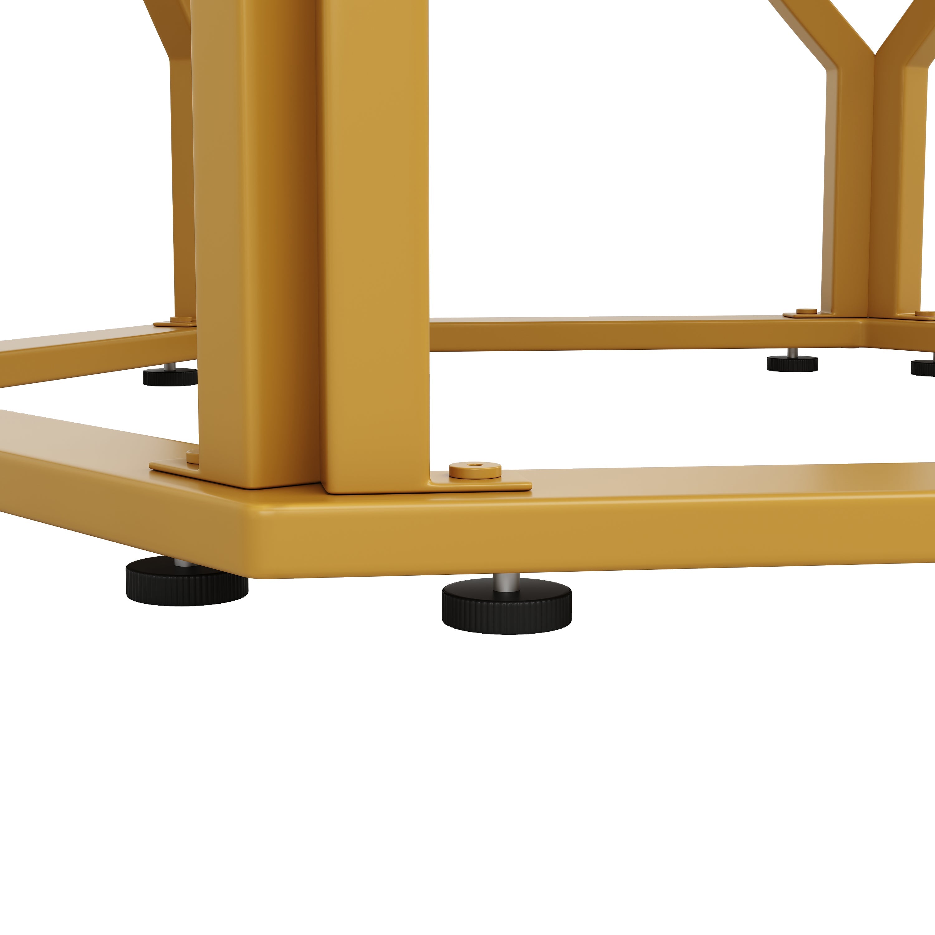Round Dining Table (100x100x76cm), 4-Seater, Metal Legs, MDF Marbled Tabletop, Golden Legs