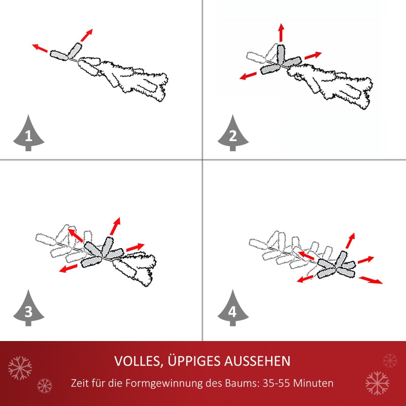 Christmas Tree, Artificial Fir, 150cm with Stand & Decoration, White