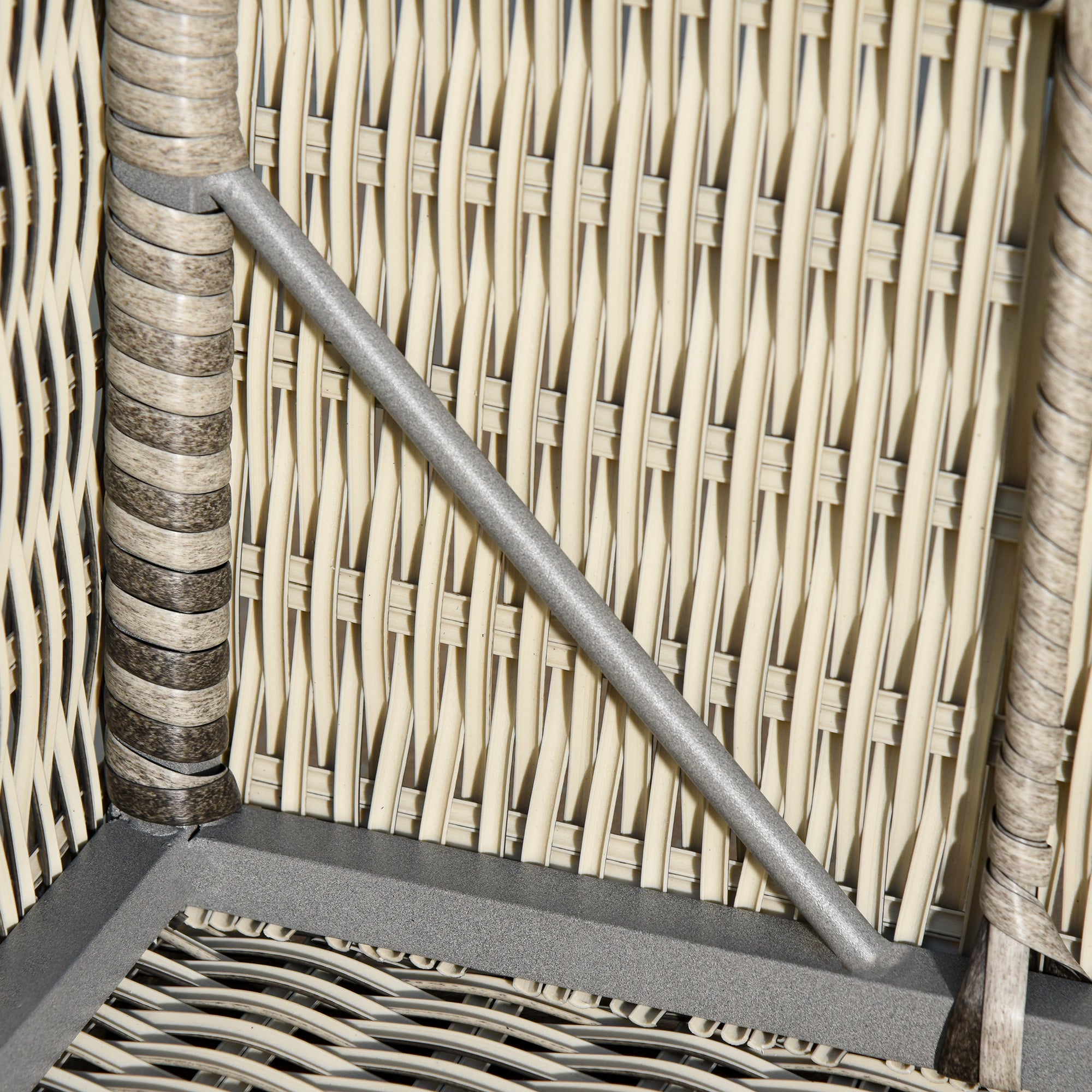 Five Piece Armchair Stool Table Set Rattan, Mixed Grey