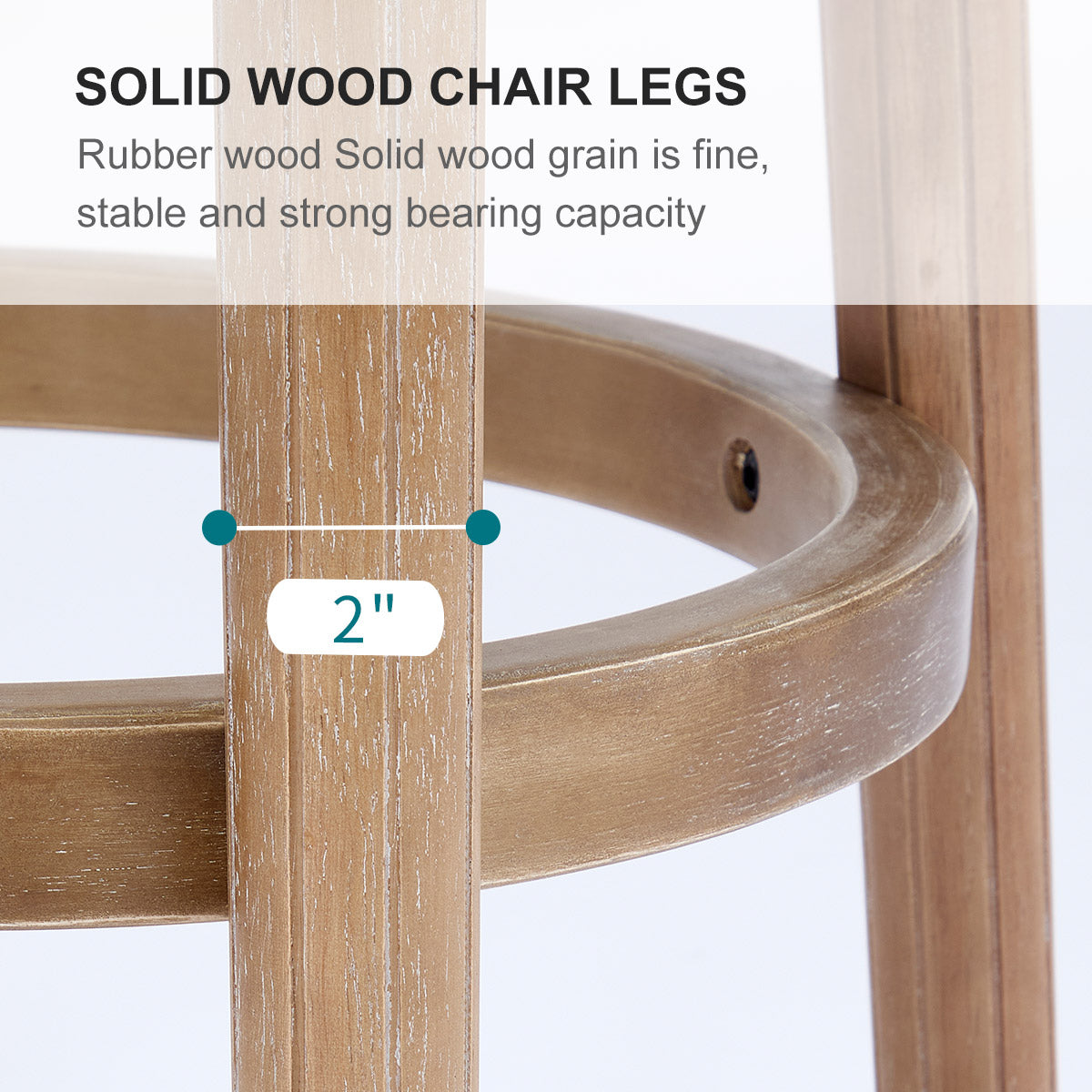 Bar Stools 360° Swivel with Backs - Cow Top Leather and Wood