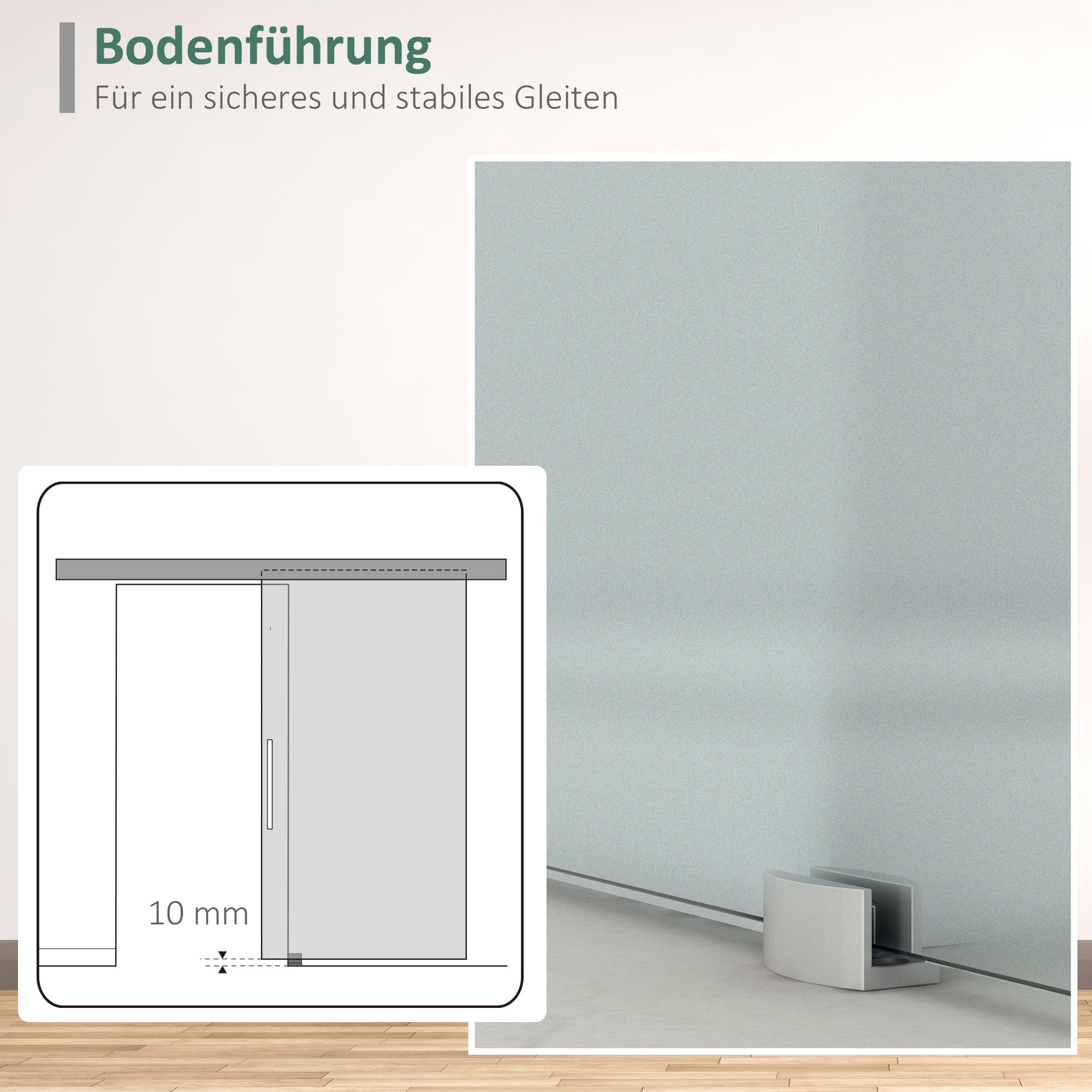 Sliding Glass Interior Door with Handle, Frosted One-Side, 102.5x205 cm, Glass