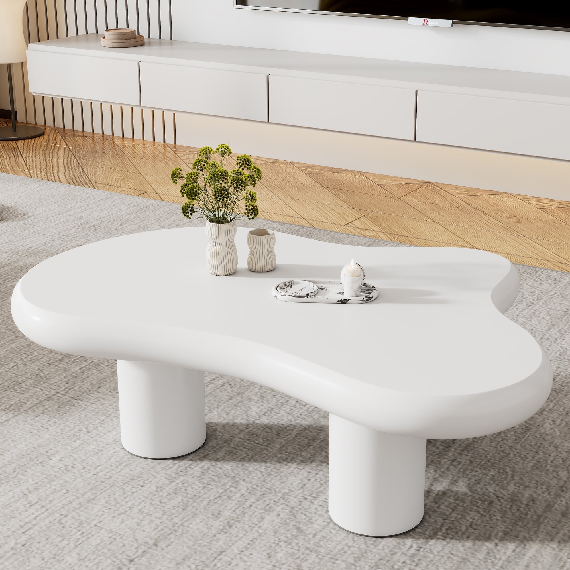 Cloud Coffee Table, Irregular Shape 97cm MDF Lacquered
