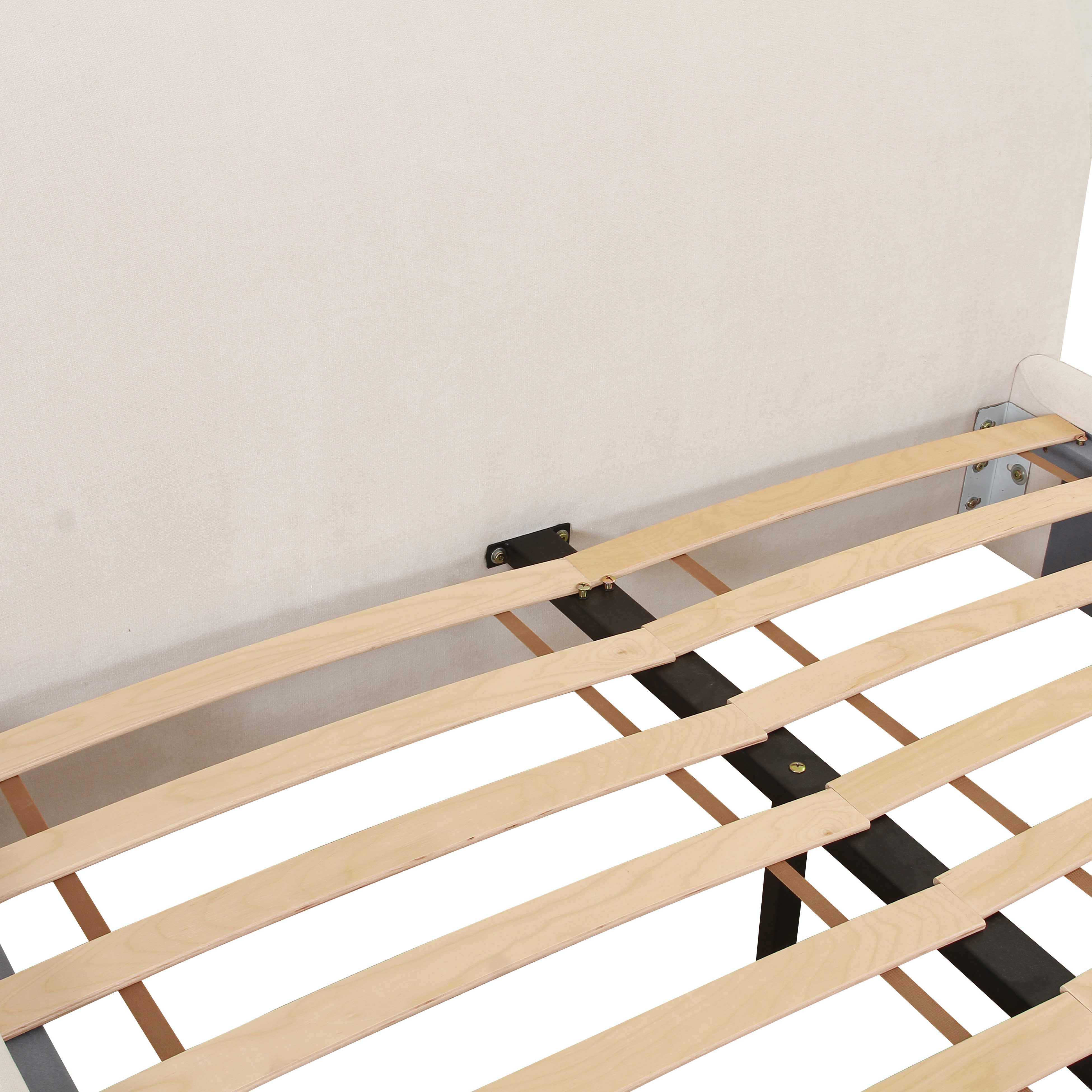 Bara Super King Bed Textured Velvet Cream