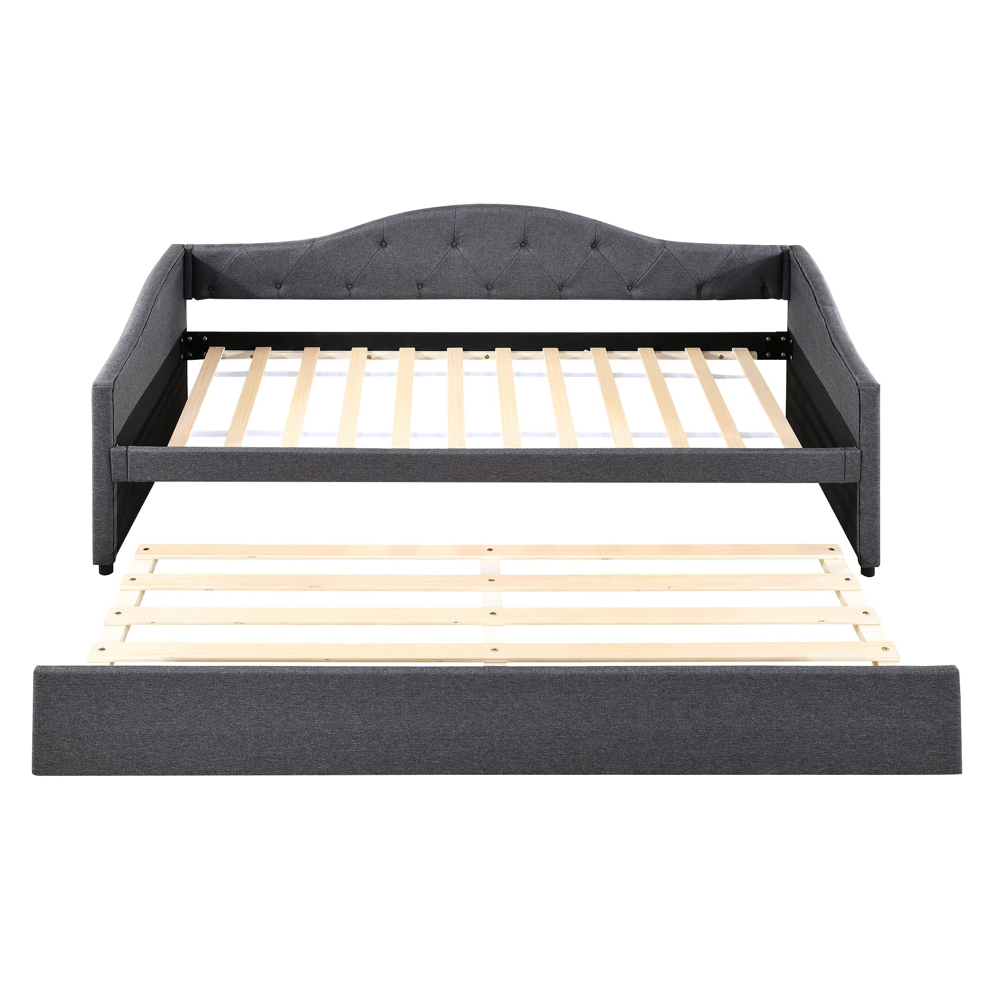 Daybed Sofa Bed 90x200cm Pull-out Bed Minimalist - Linen Grey