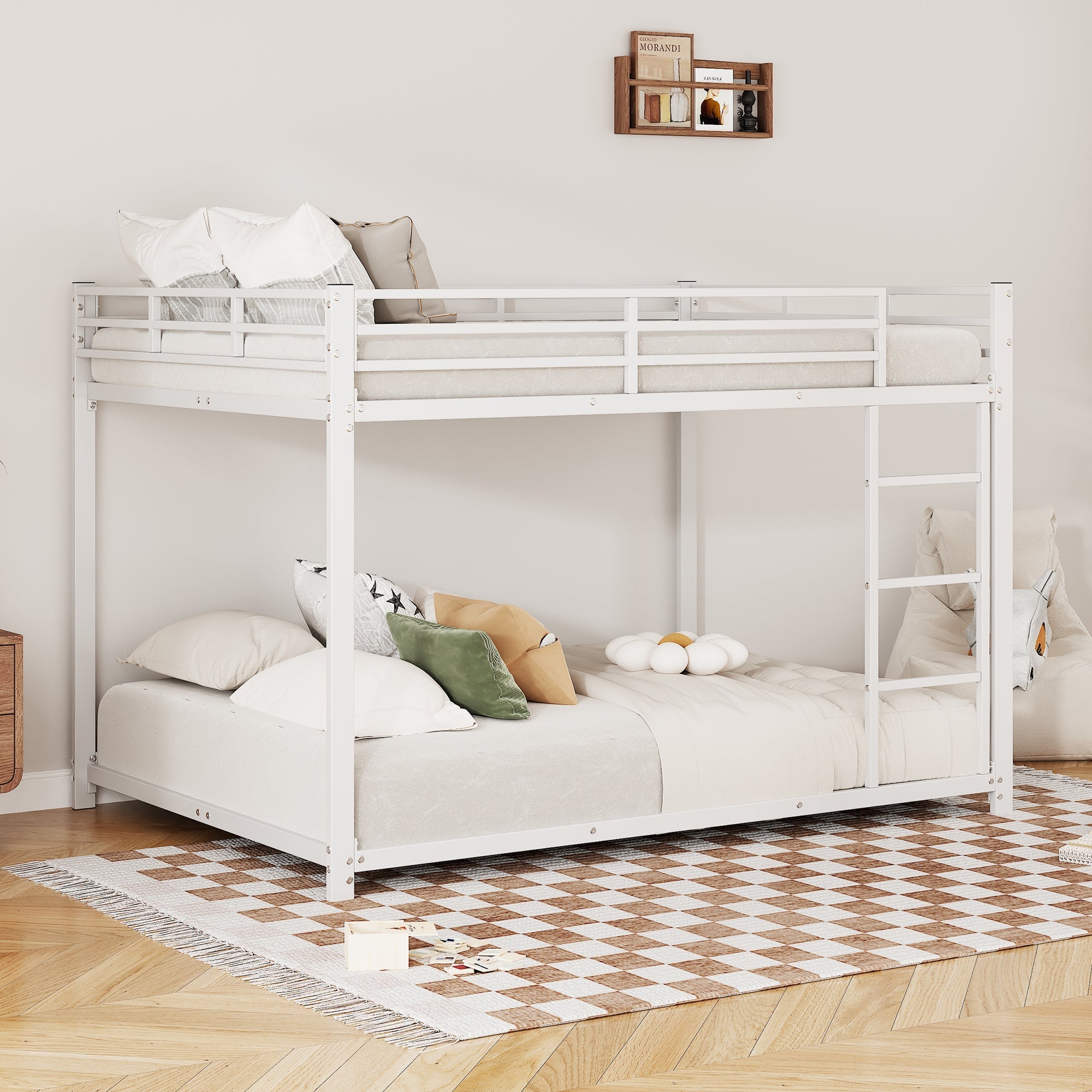 Bunk Bed 140x200cm Classic Iron Frame - White