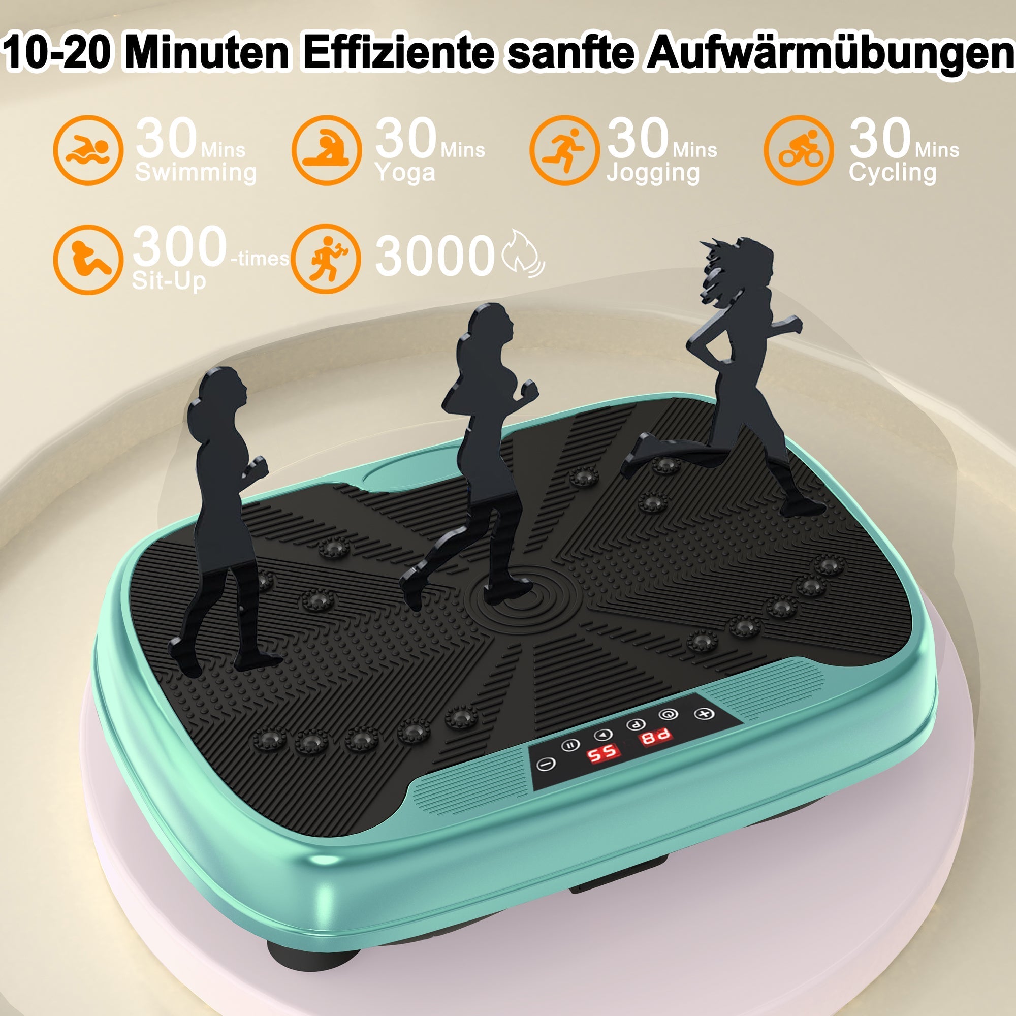 Vibration Plate Training Device, Whole Body Fitness Platform with Resistance Bands, Home Equipment