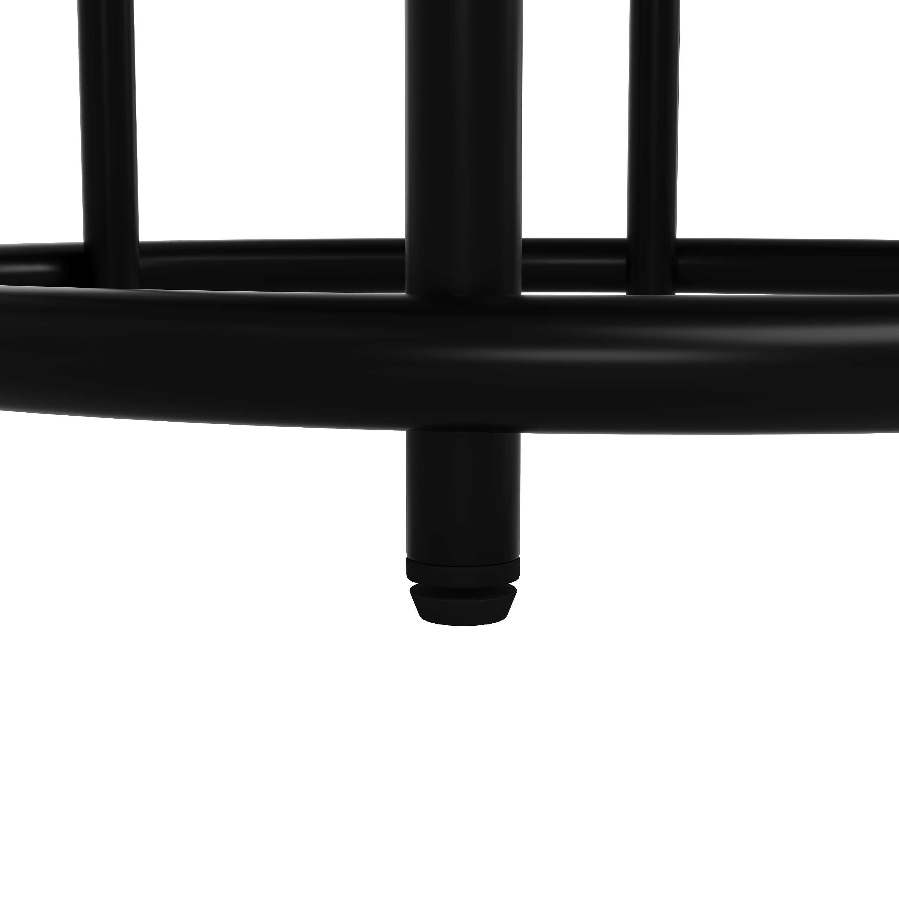 Round Dining Table 100x100cm 4-6 Seater Marbled MDF Metal Legs - Black