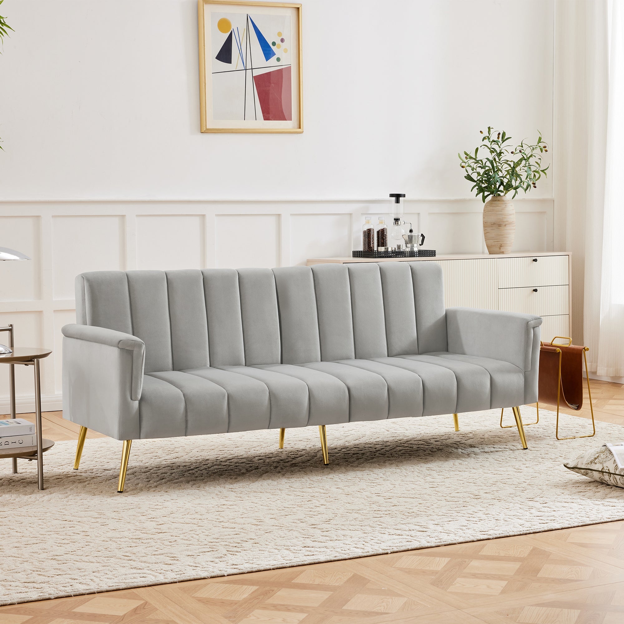 Sofa Bed, Modern Folding with Sleeping Function, Velvet
