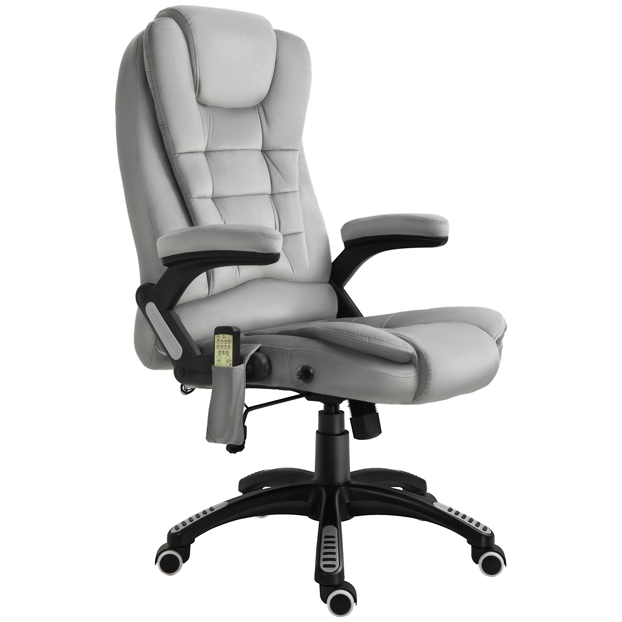 Vinsetto Massage Office Chair, Ergonomic Height Adjustable, Grey