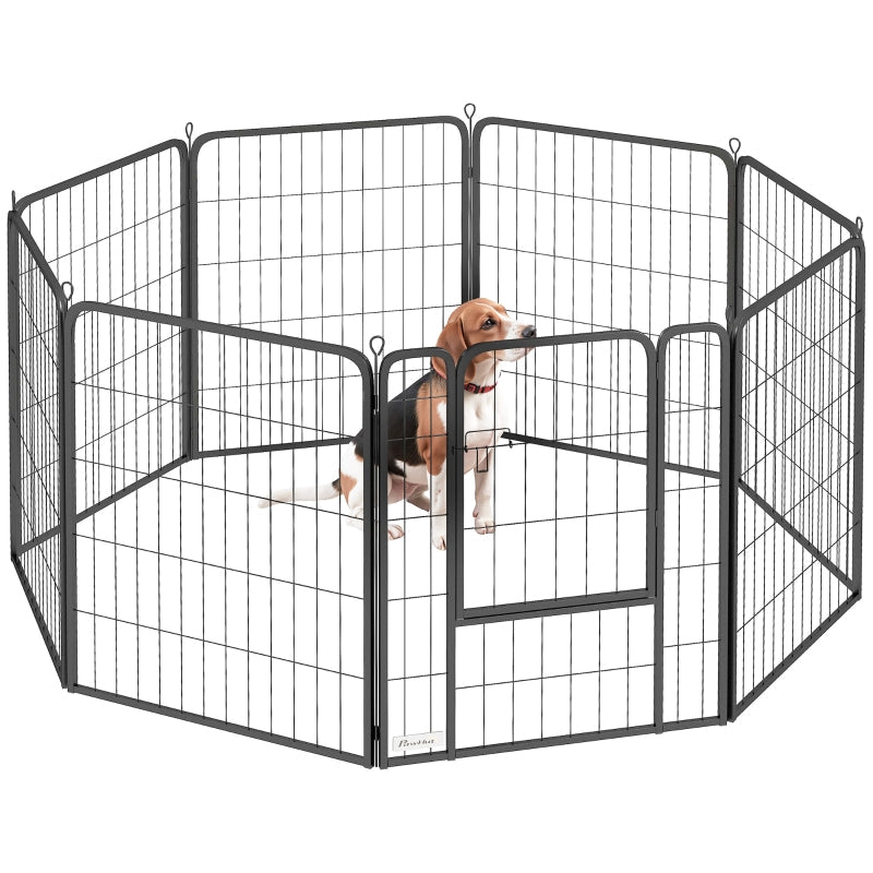 Dog Playpen, Eight-Panel with Door, Large, Indoor, Outdoor, 80cm