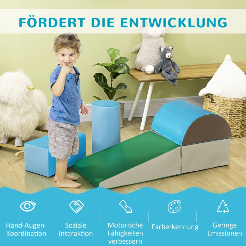 Building Blocks, 5 Piece Foam Soft & Safe for 1-3 Years, Artificial Leather & EPE