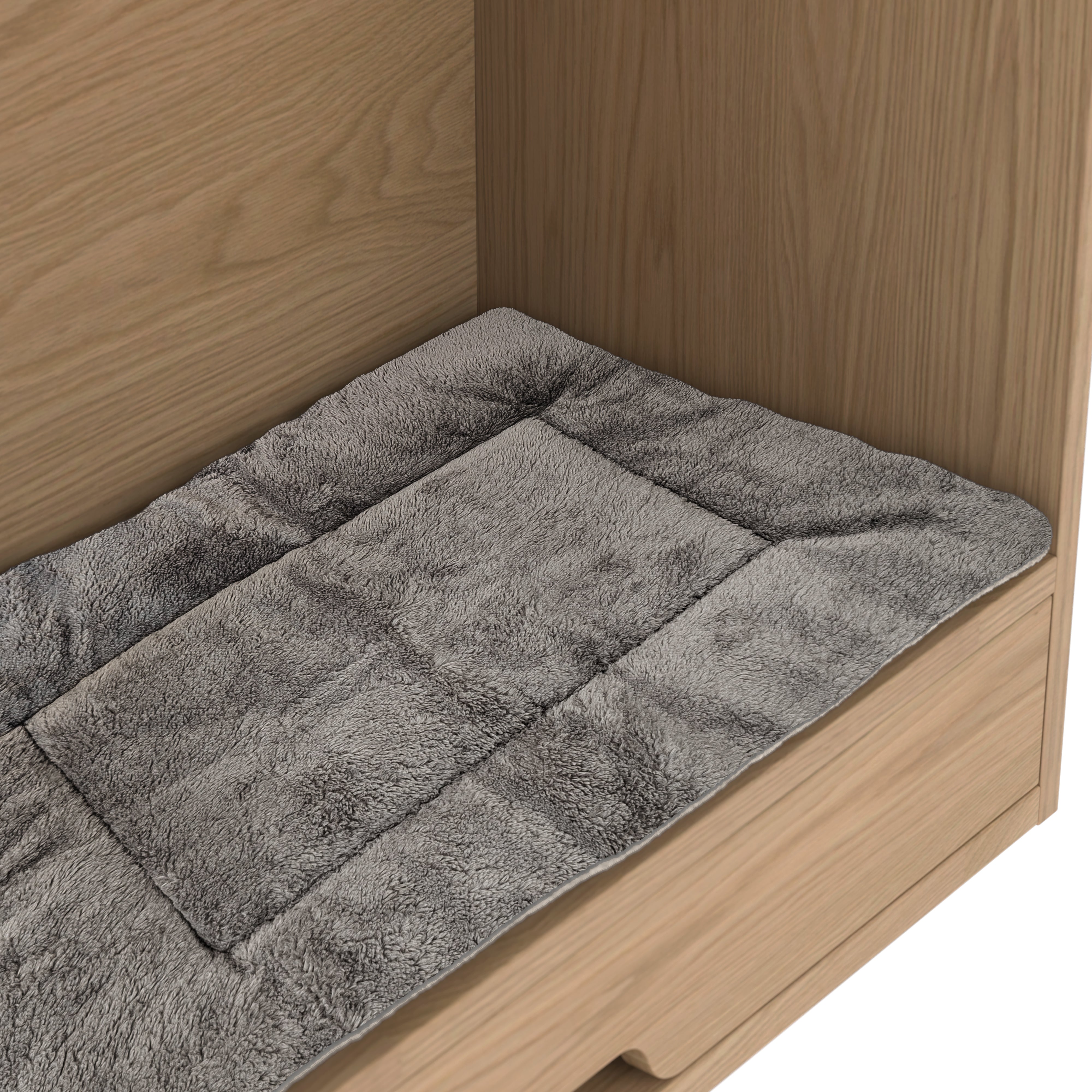 Pet Cabinet, Multifunctional with Feeding Station, Dog Bed, Storage, Hooks, Oak Look