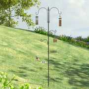 Vogel-Futterstation, 208 cm, 4 Haken, Vogelbad, Stahl, Schwarz