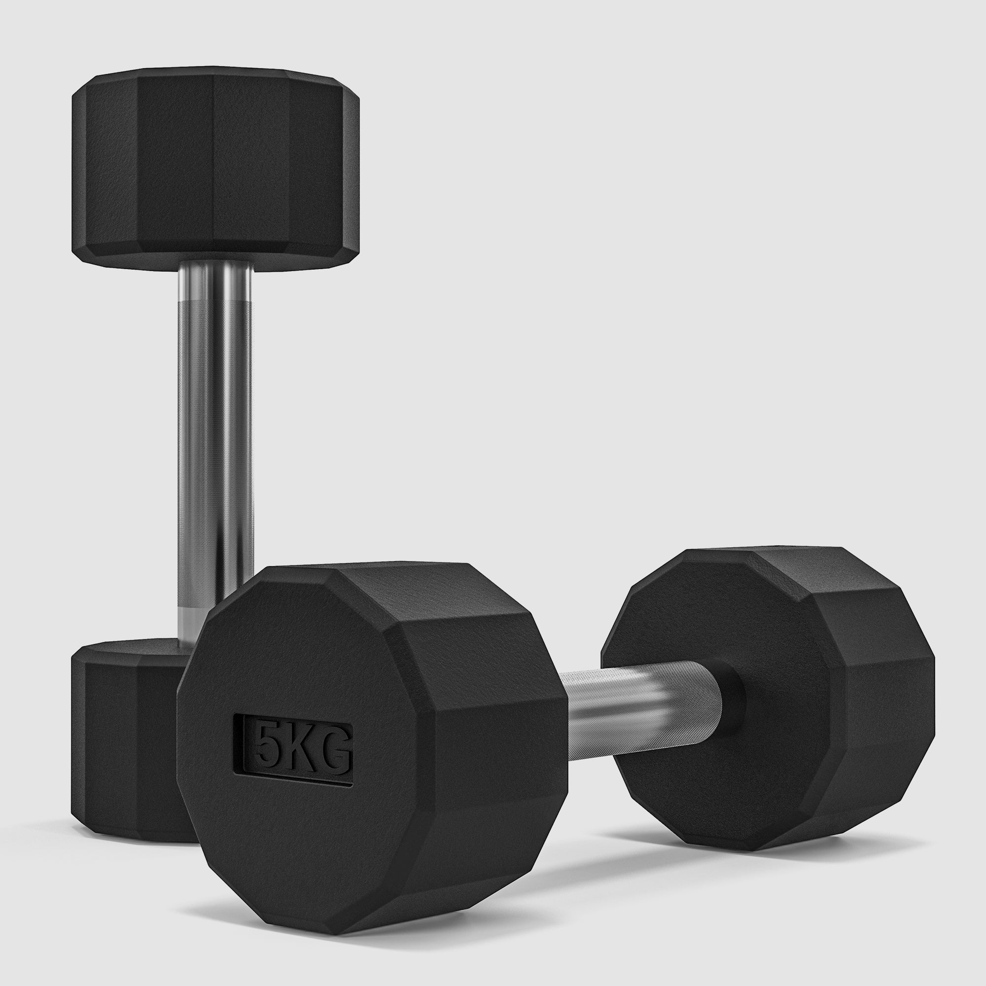 Dumbbell Set 10 kg, Non-Slip Metal, Black