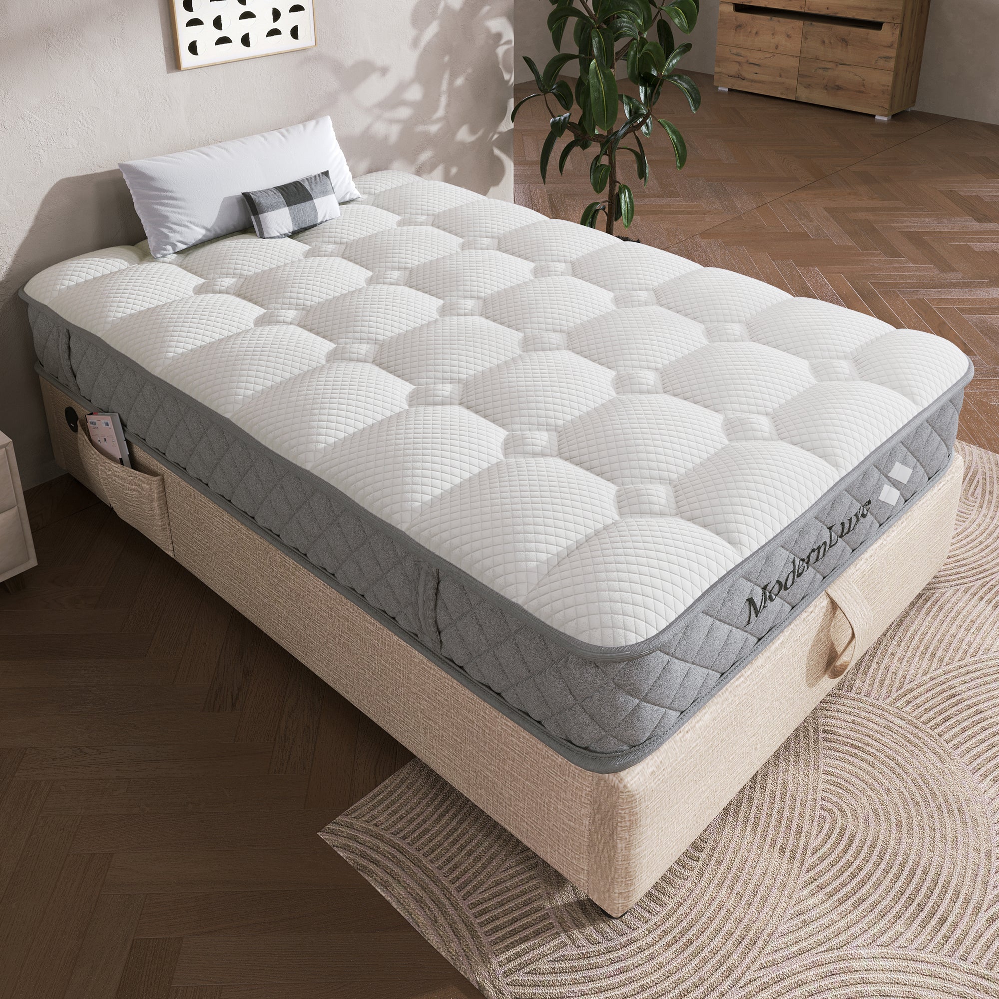 Orthopedic cold foam Single mattress 90x200cm 7-zone pocket spring core H3 medium firm OEKO-TEX certified 20cm height with 4 handles vacuum packed
