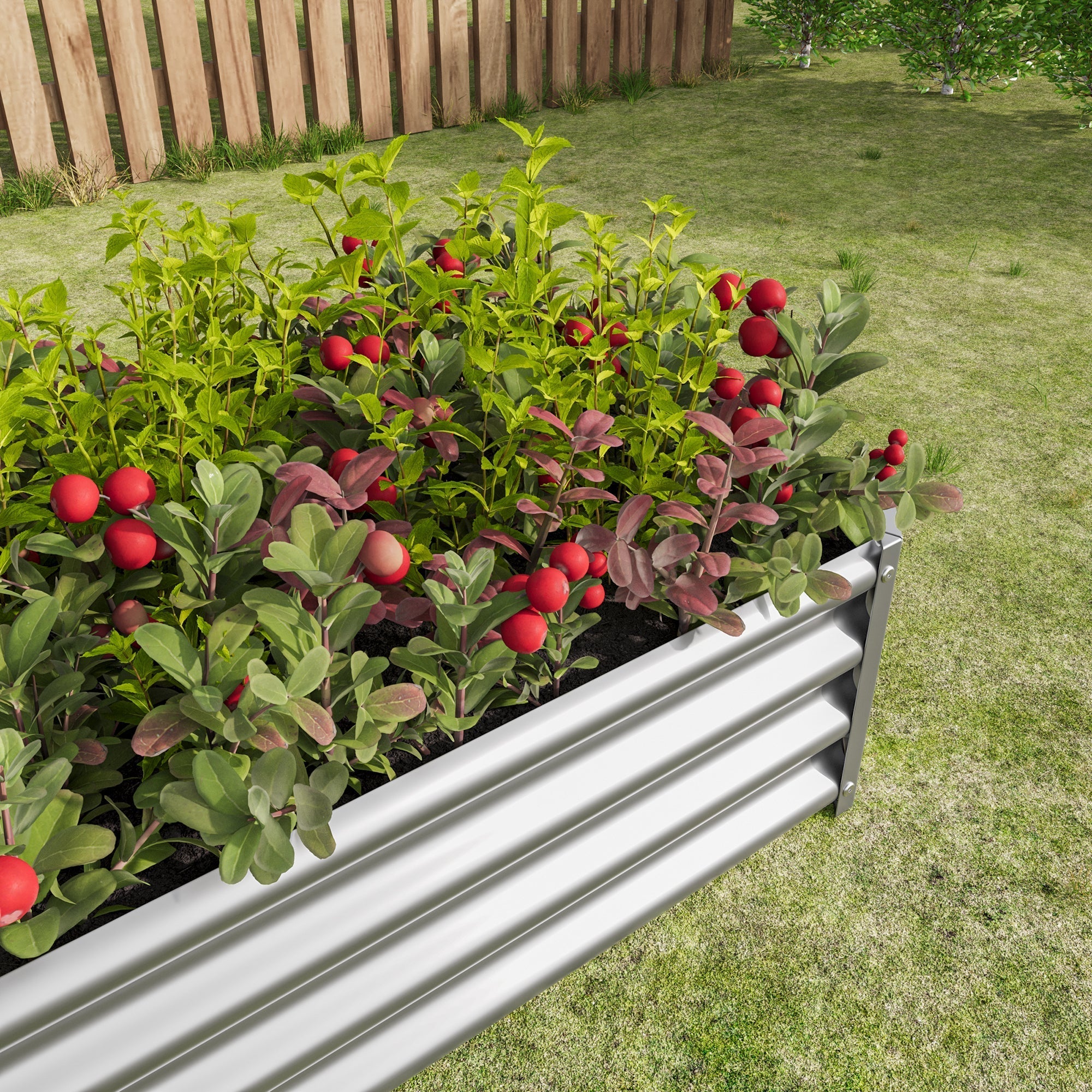Raised bed Metal Plant Bed, Stable Design, Rust Protection, for Vegetables, Herbs & Flowers, Anthracite