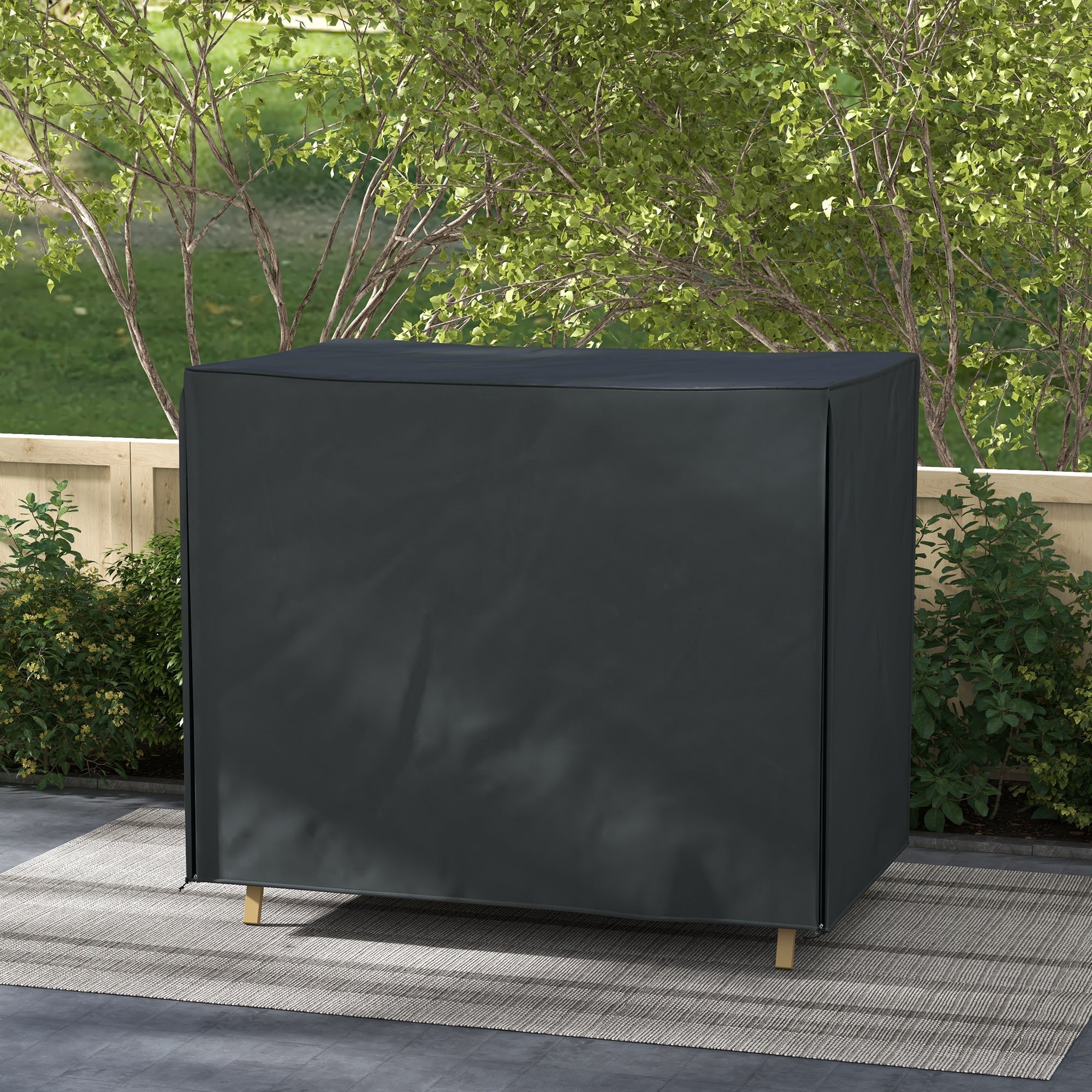 Garden Swing Cover, Waterproof UV Protection 220x125x172cm, Black Oxford Fabric