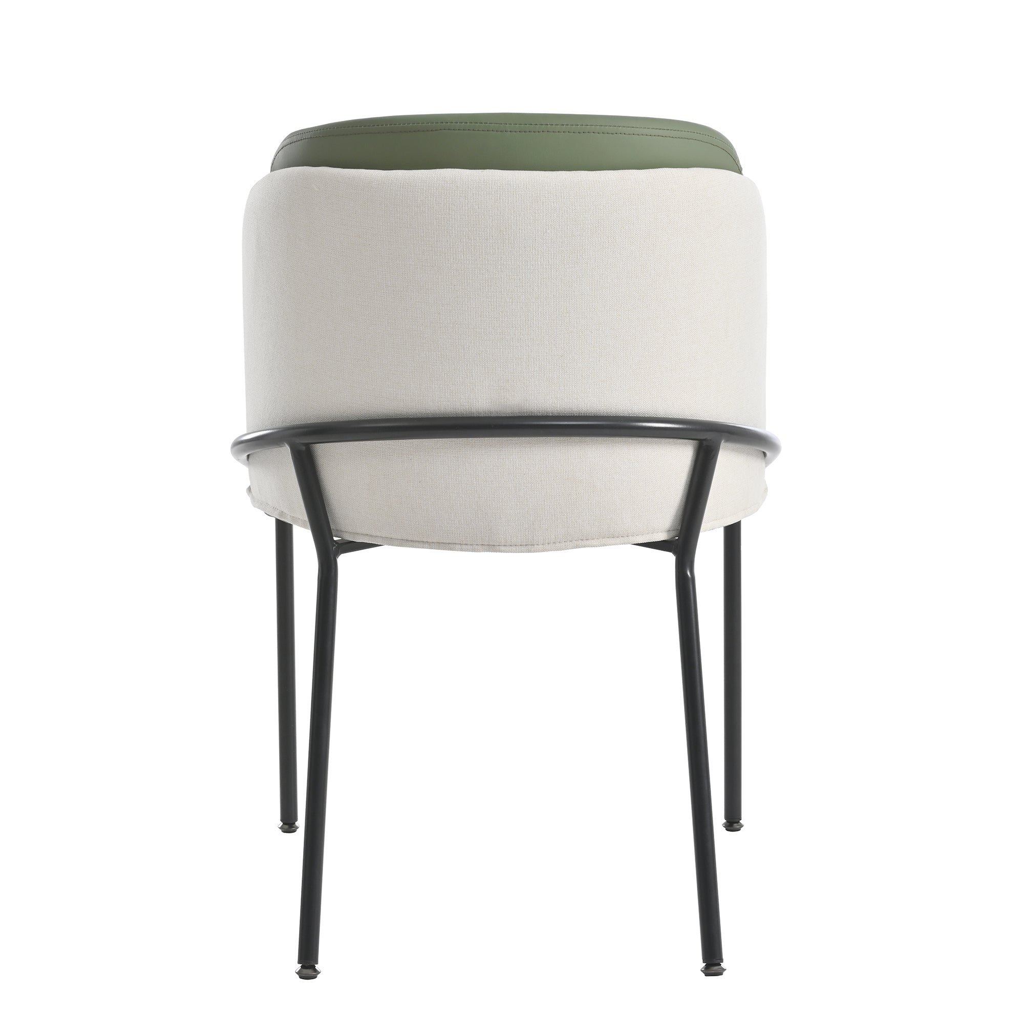 2 Modern Chairs Angled Legs Adjustable Feet - Beige/Green