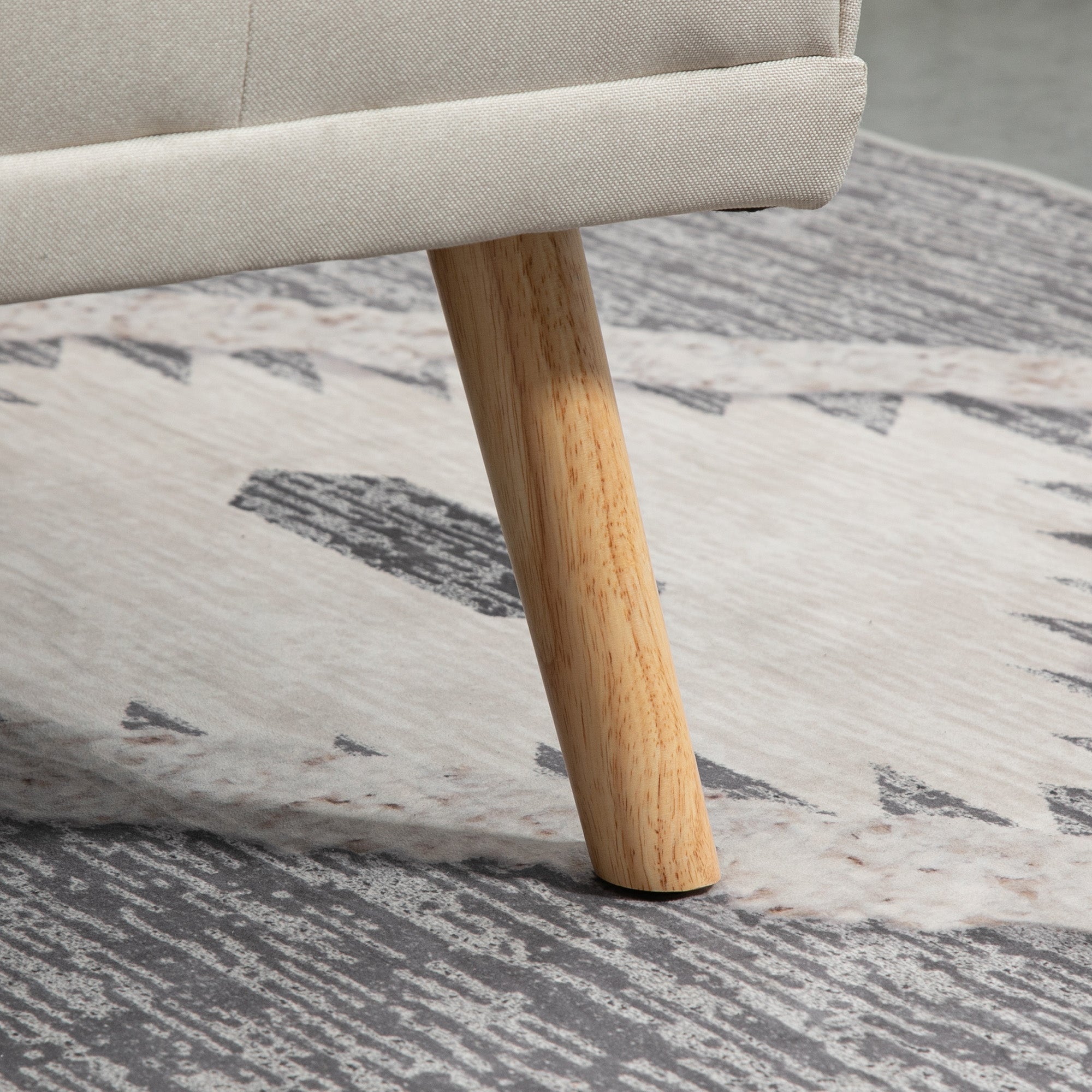 3-Seater Sofa Bed, Fold-Down Table Scandinavian Design 250kg Capacity, Linen Look Fabric