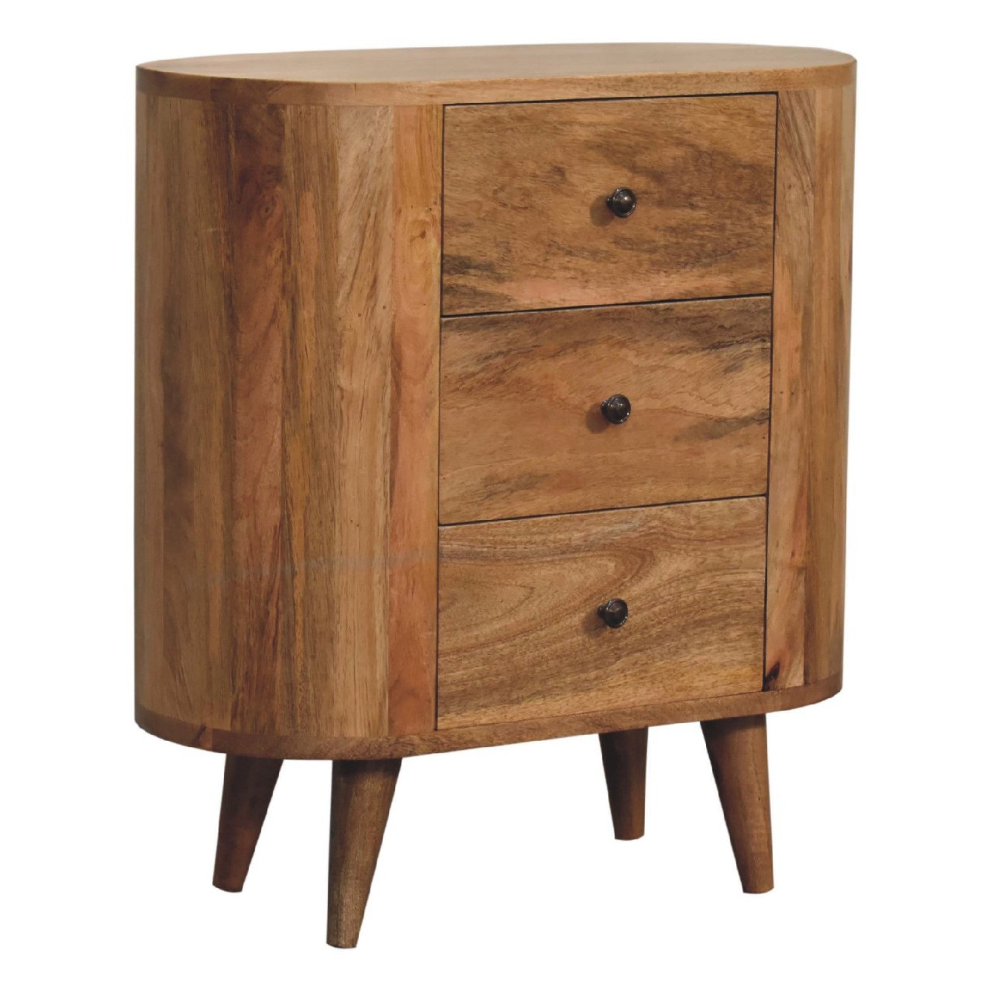 Solid Wood Mini Cabinet 3 Drawers, Brown
