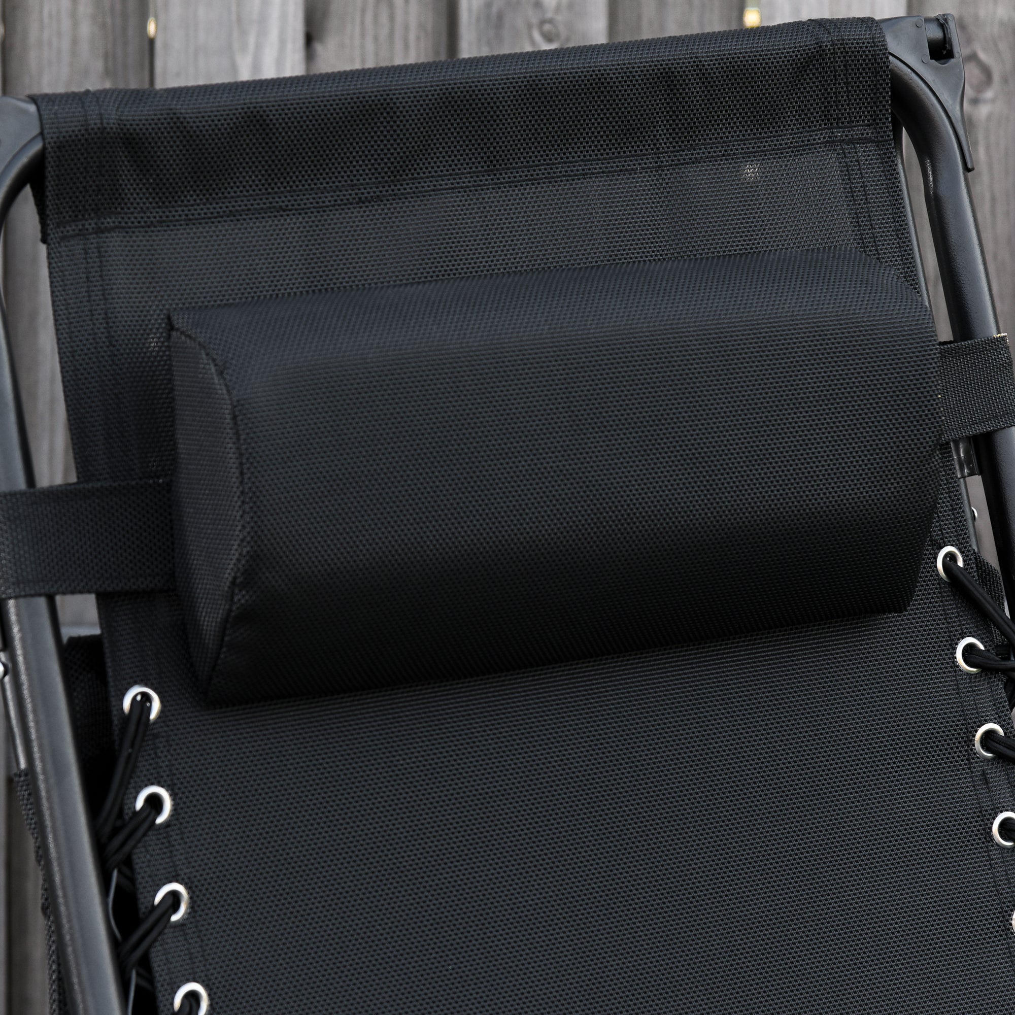 Garden Rocking Chair Folding Recliner Zero-Gravity Adjustable Sun Lounger, Black