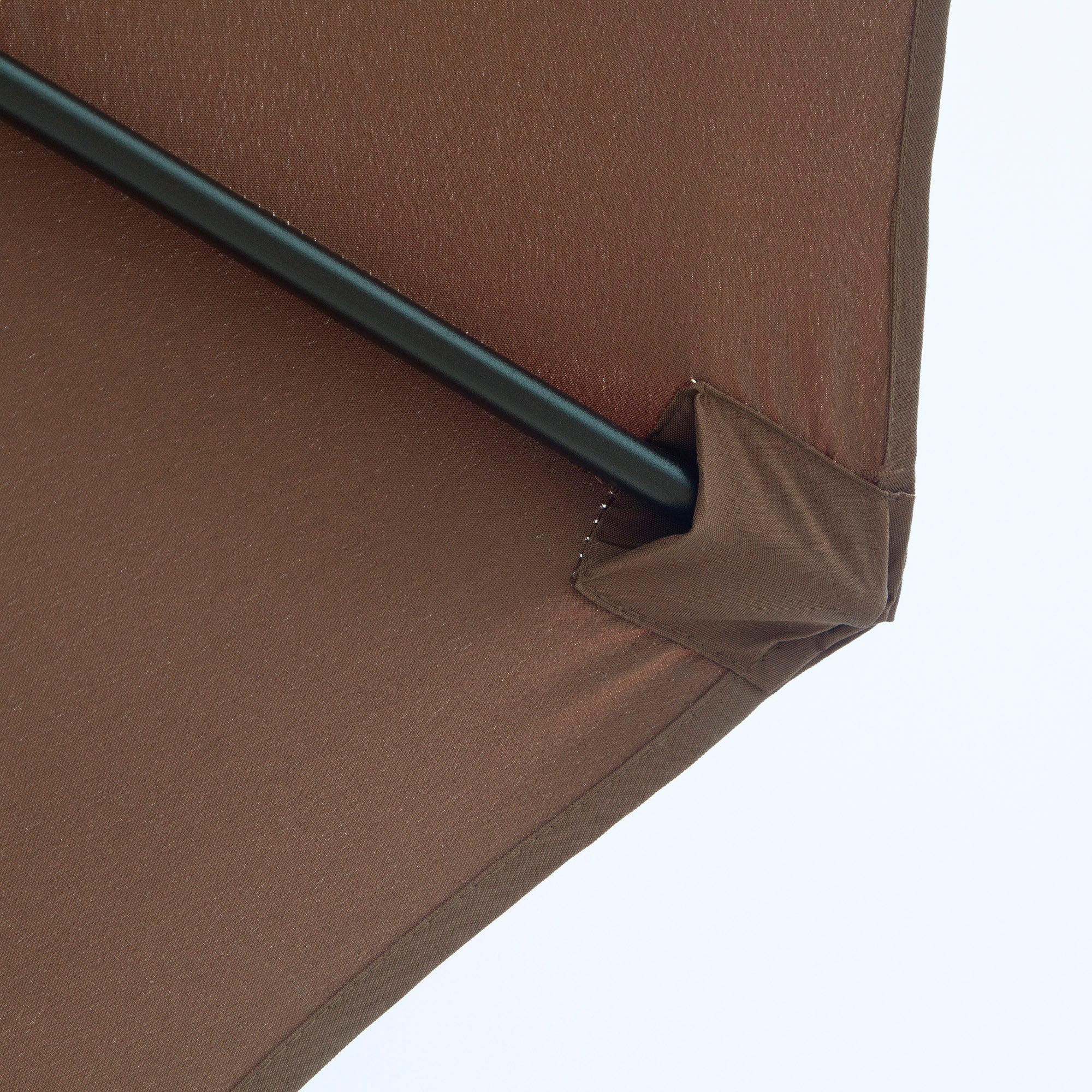 Parasol with Hand Crank, Tilting Market Umbrella, Stable, Brown Polyester