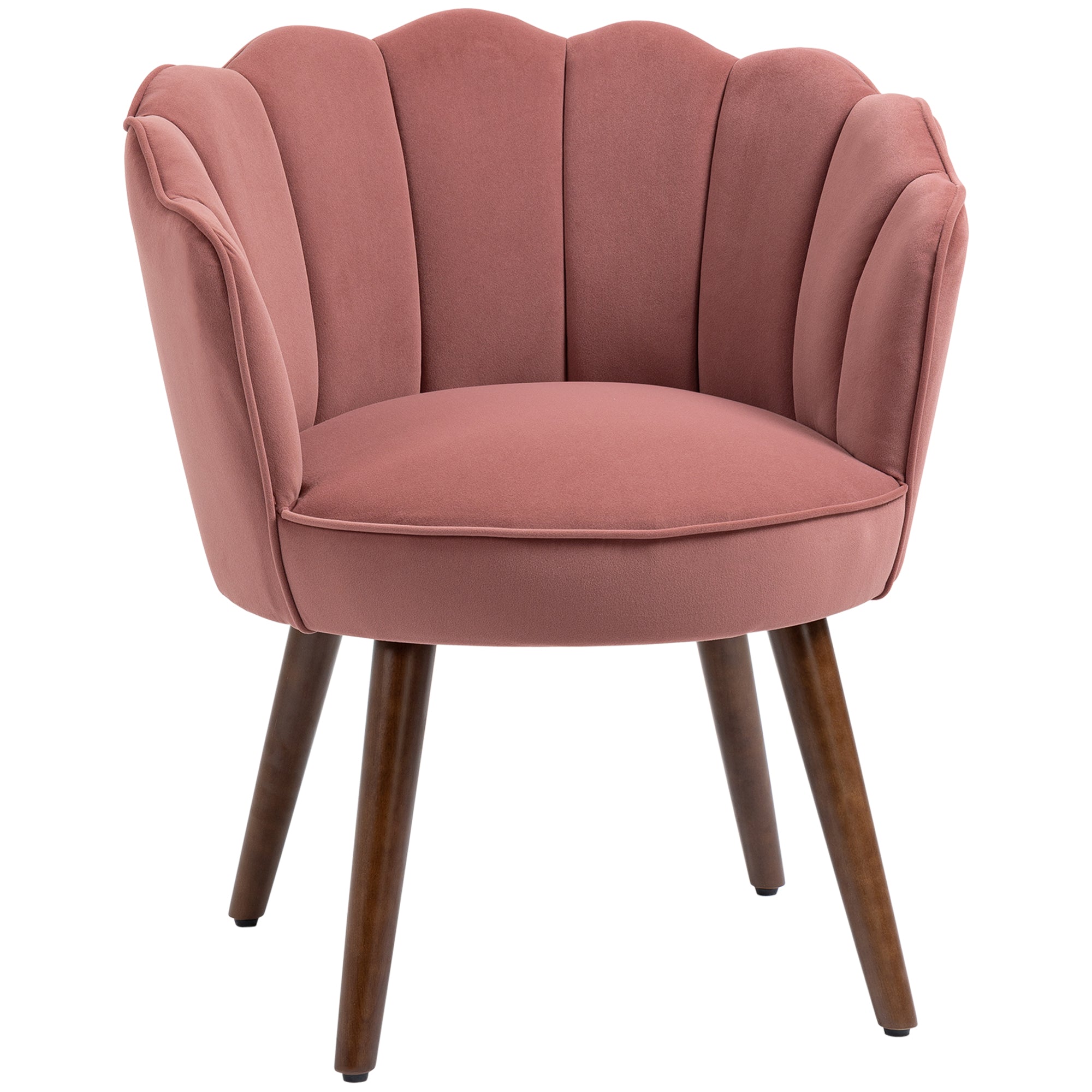 Esszimmerstuhl Sessel Rückenlehne Wohnzimmer Polyester Kautschukholz Rosa