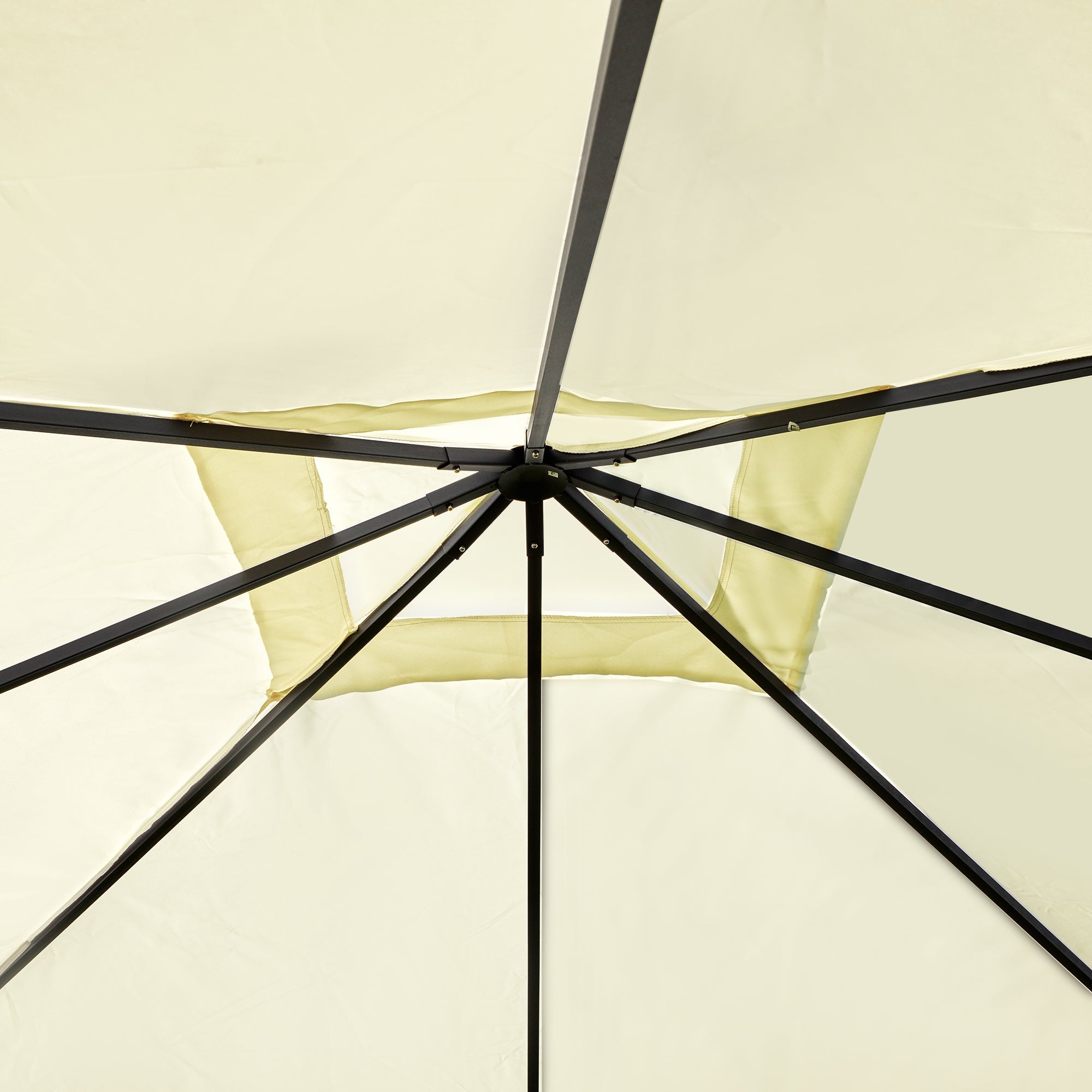 3x3m Garden Gazebo Marquee Steel Frame Water Resistant, Cream