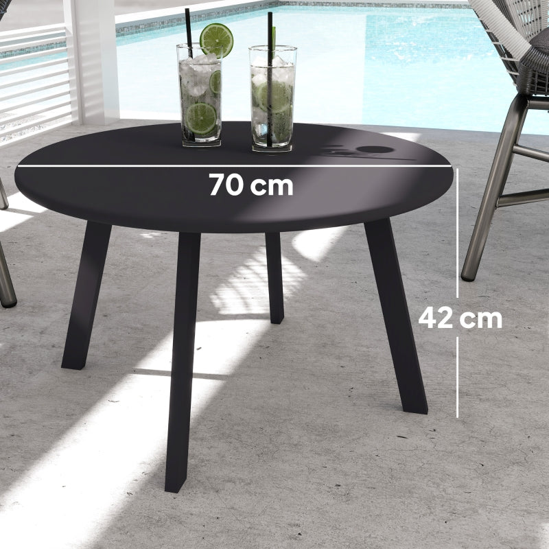 Side Table Round Weatherproof Ø70x42cm - Black