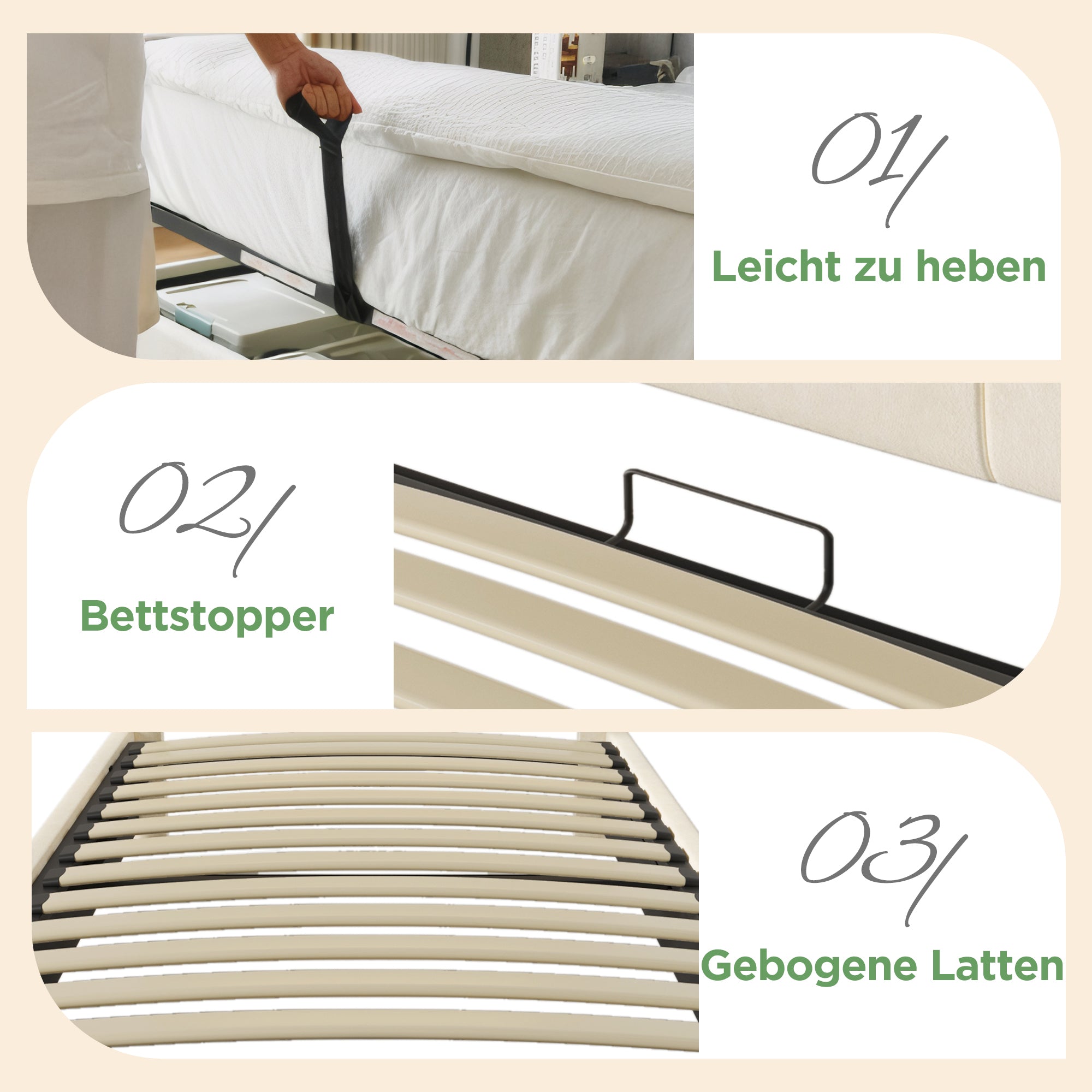 Upholstered Single Bed 90x200cm Adjustable Storage Headboard Hydraulic LED & USB/Type-C Charging Velvet Beige
