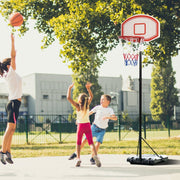 Outdoor-Basketballkorb, verstellbar, tragbar, Schwarz-Weiß
