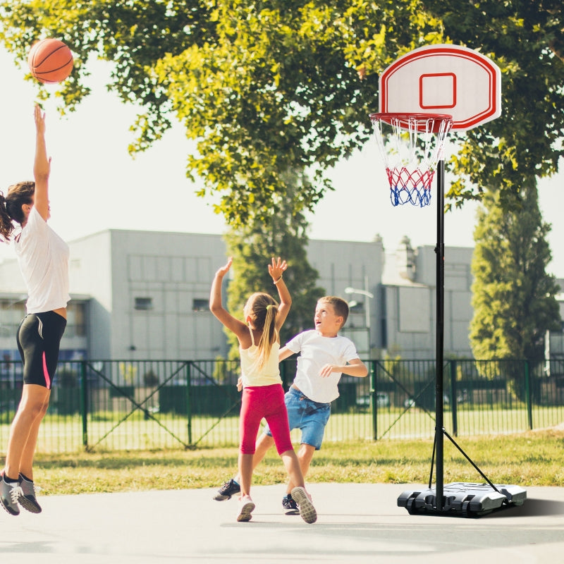 Outdoor Basketball Hoop, Adjustable Portable, Black White