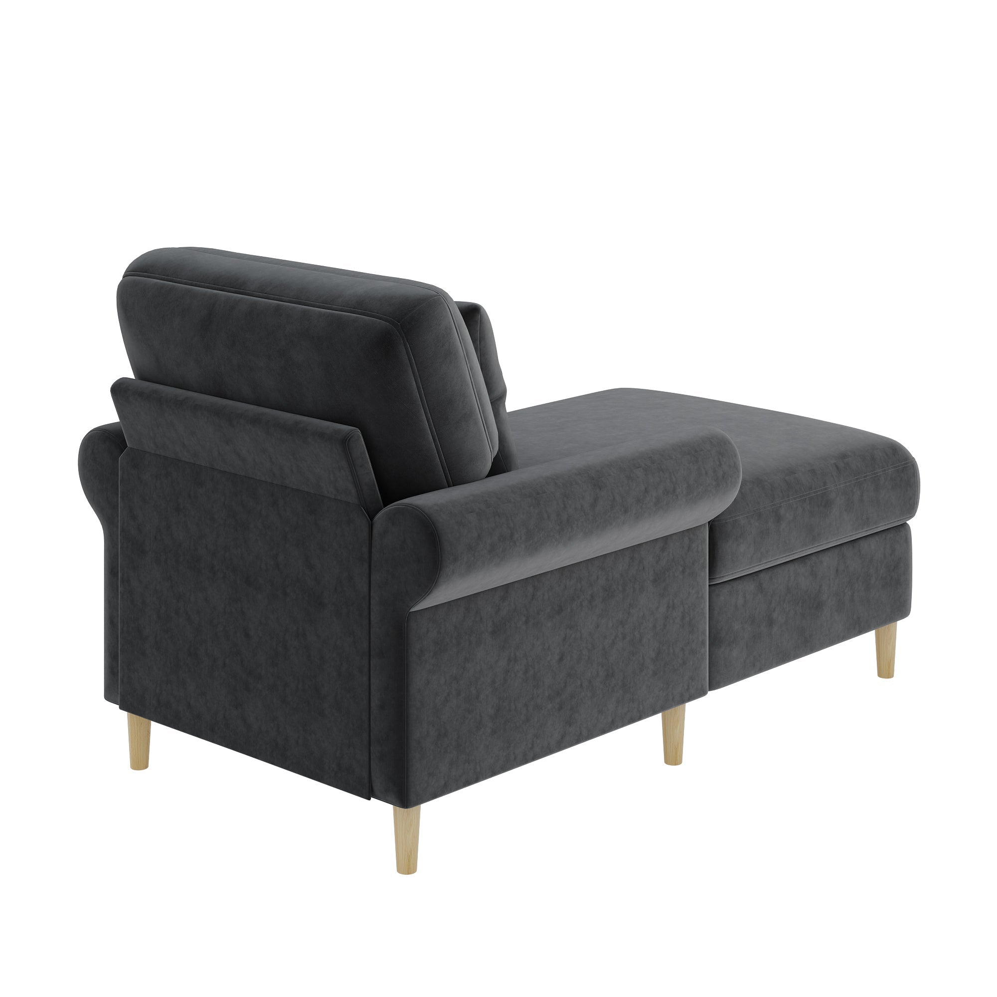 Upholstered Recliner Folding Sleeper Chair for Living Room/Bedroom, Velvet, Grey