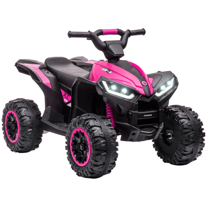 12V Ride-On Quad Bike with Music & Horn, Pink