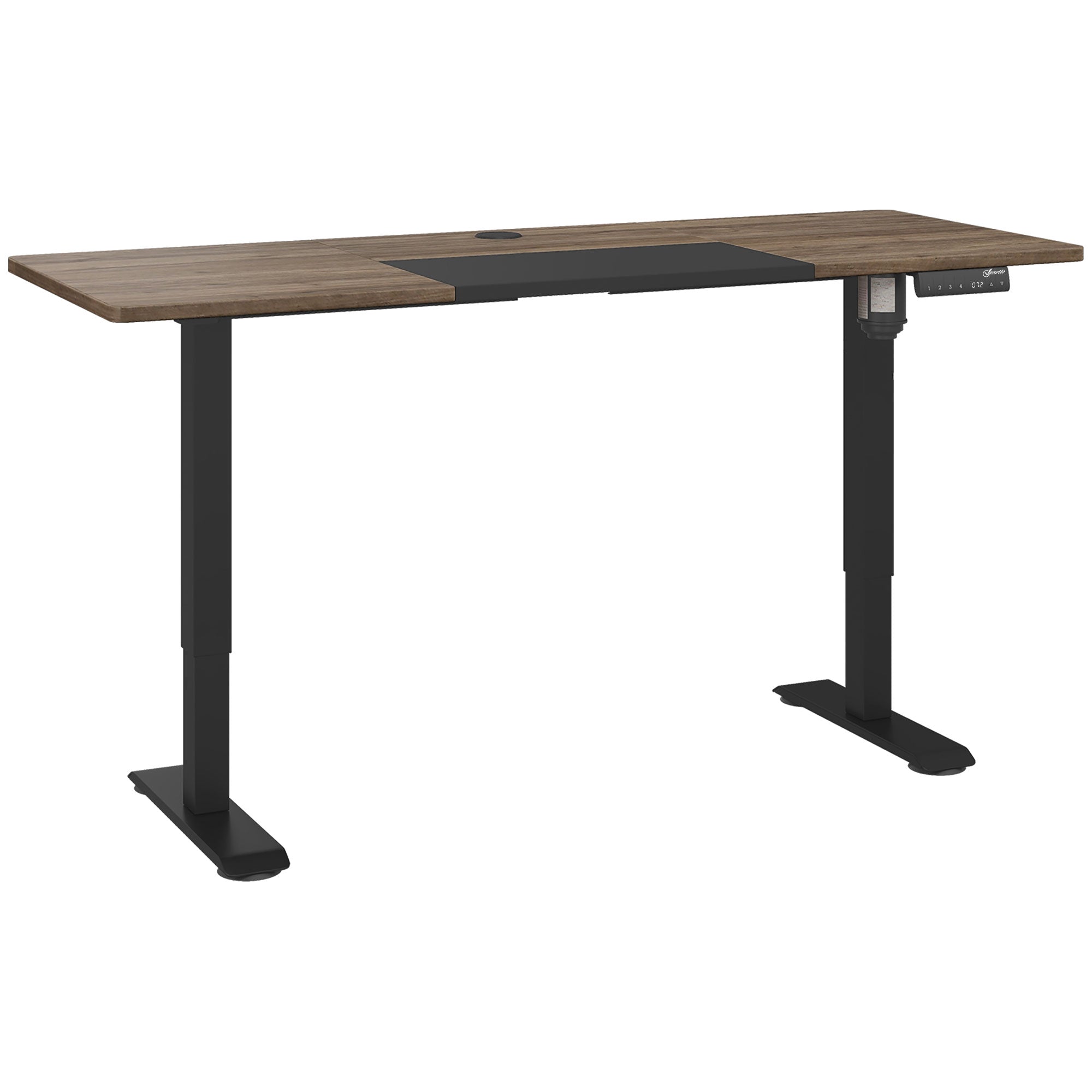 Electric Desk Frame Motor Height Adjustable Standing Computer Desk, Natural/Black