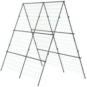 Adjustable Trellis Plant Support Espalier Frame with Net Steel Frame Green