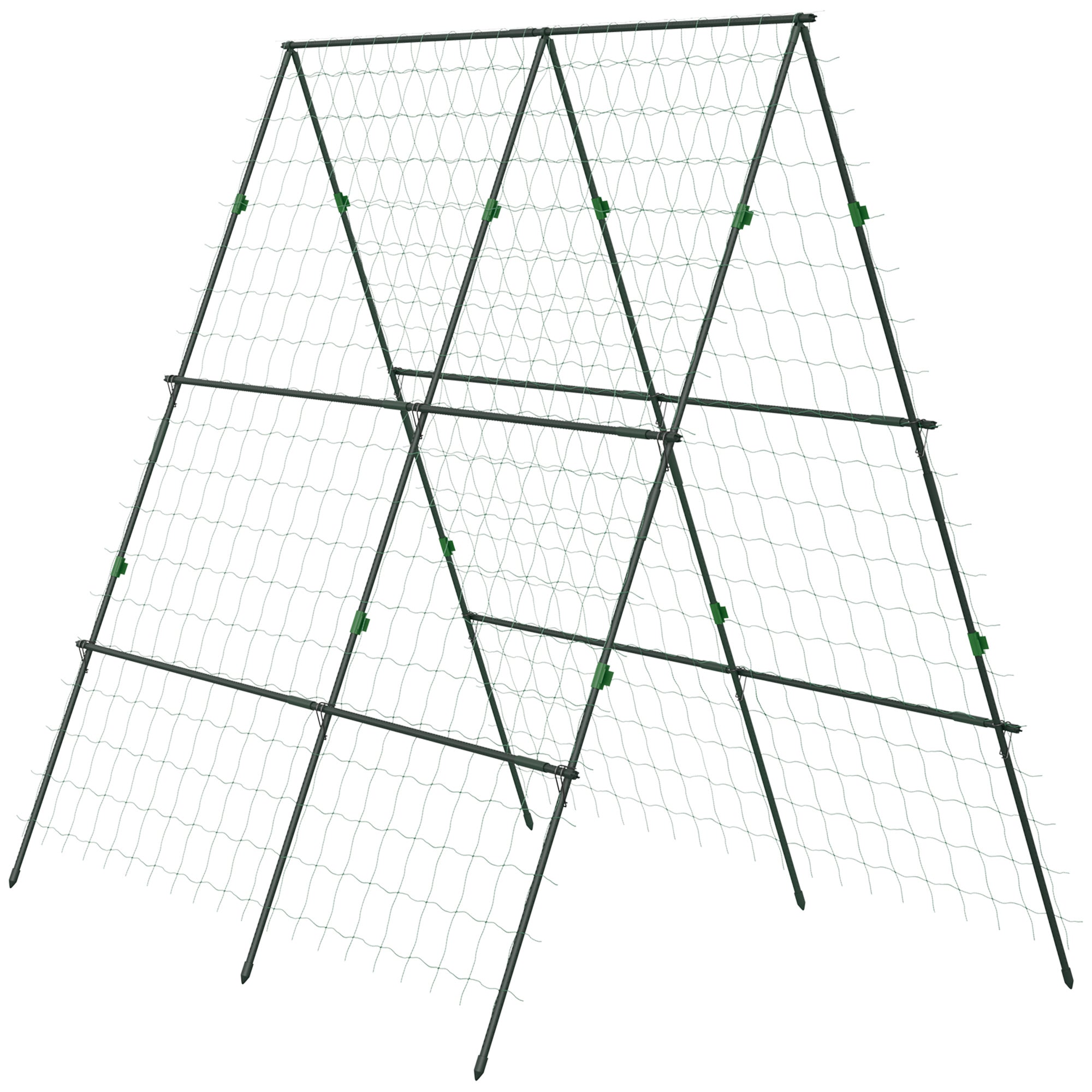 Adjustable Trellis Plant Support Espalier Frame with Net Steel Frame Green