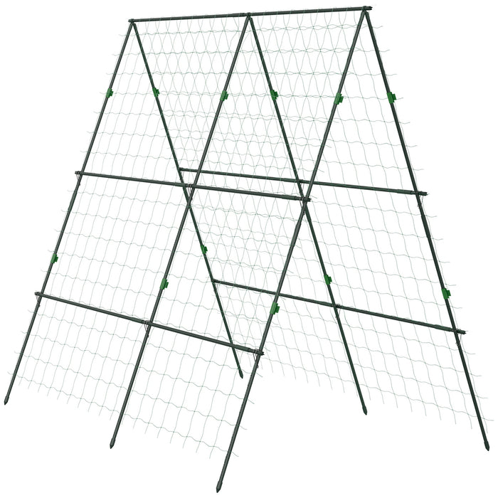 Adjustable Trellis Plant Support Espalier Frame with Net Steel Frame Green