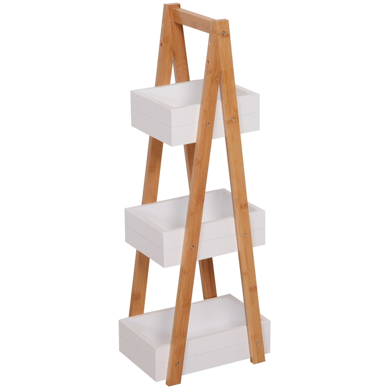 3 Tier Bathroom Shower Caddy Freestanding Rack Storage Organiser MDF