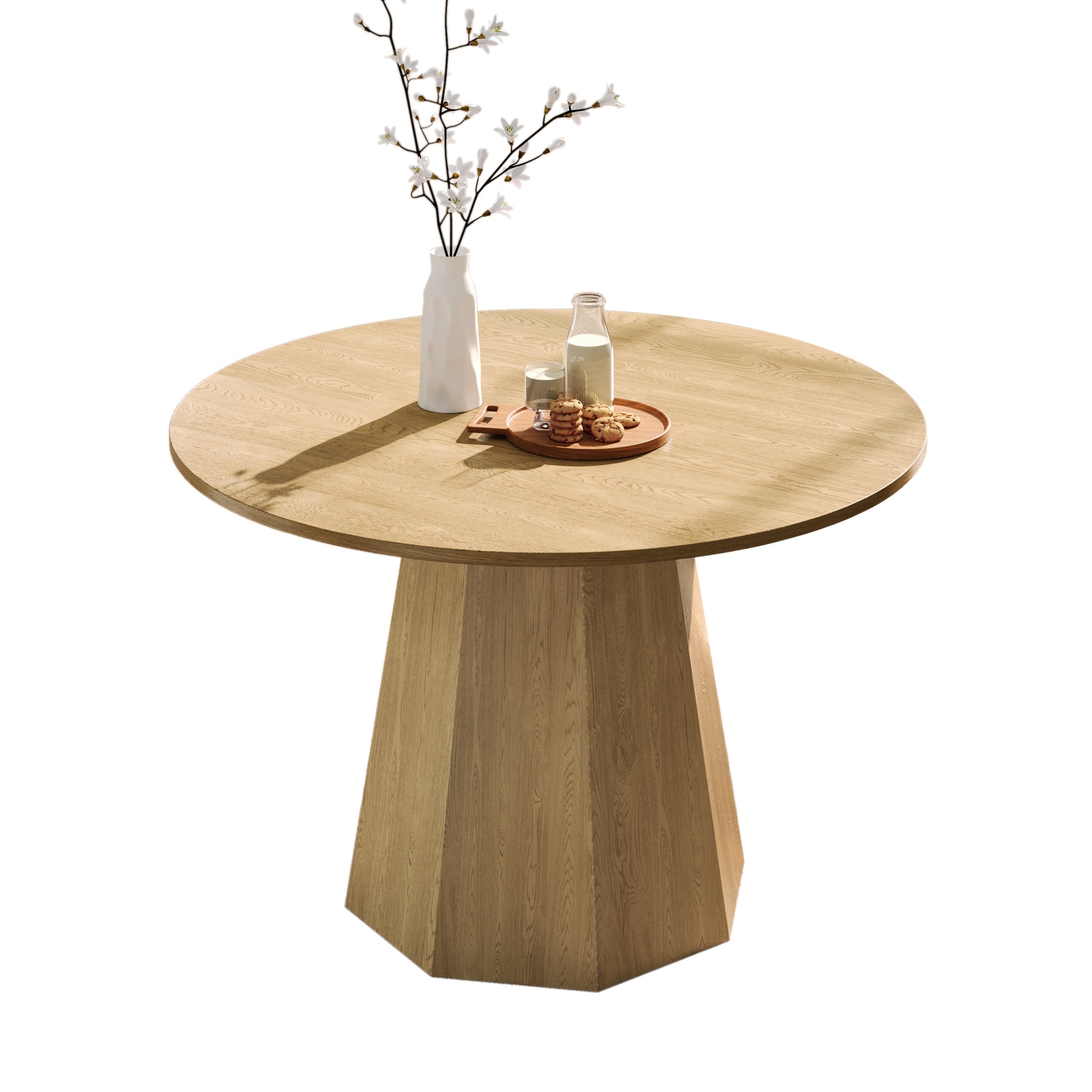 Round Dining Table 120x120cm 4-6 Seater Classic Scandinavian Style Oak