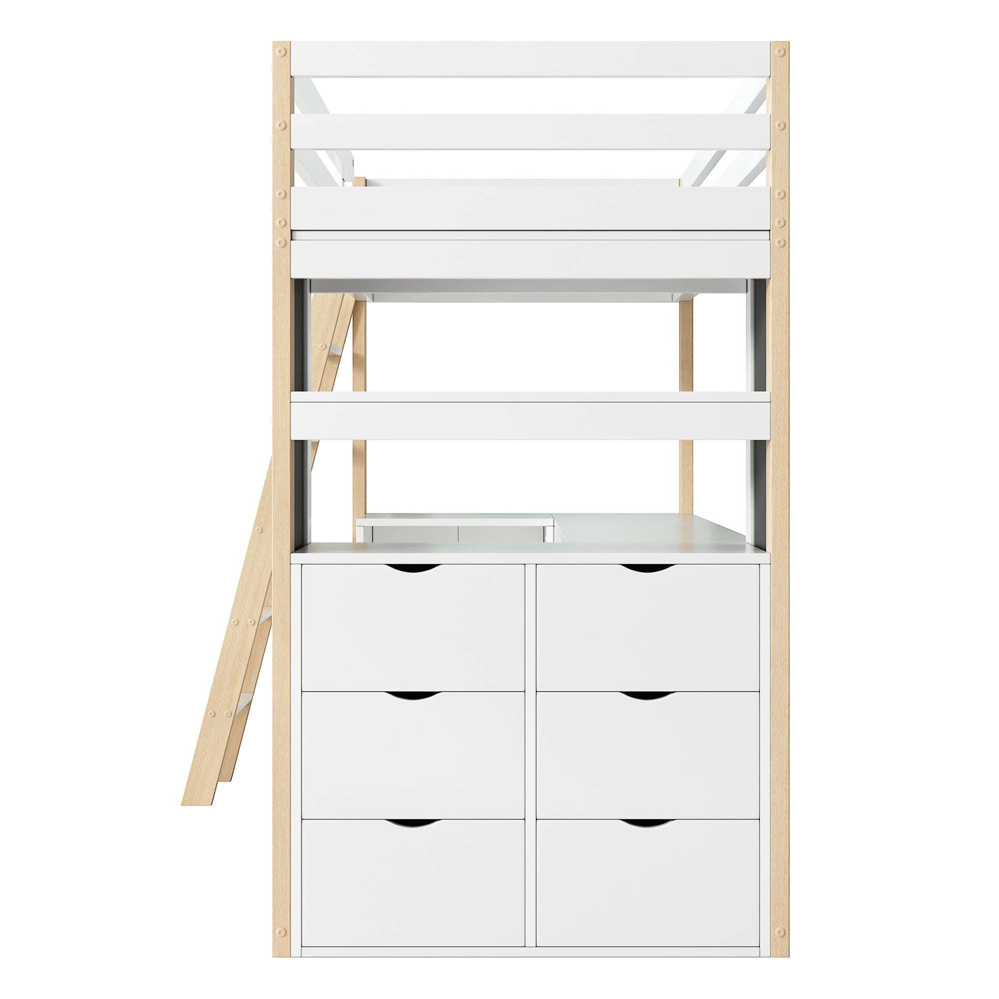 Panel Bed Hydraulic Storage USB-C Charging LED Multifunctional White