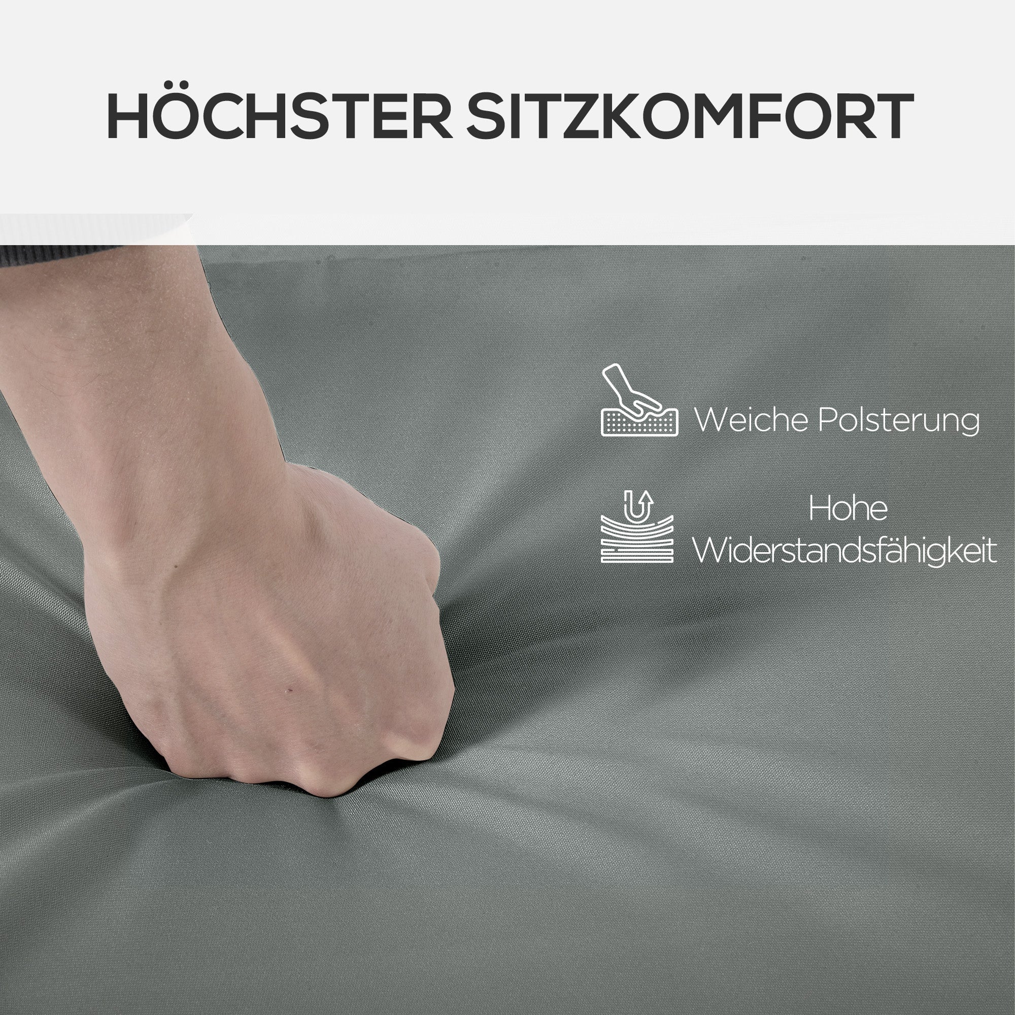 Sun Lounger Cushion 196x55x8 cm Polyester Dark Grey