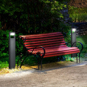 Gartenleuchte, Warmweiße LED-Poller-Wegeleuchte, IP65 Wasserdicht, Dunkelgraues Aluminium